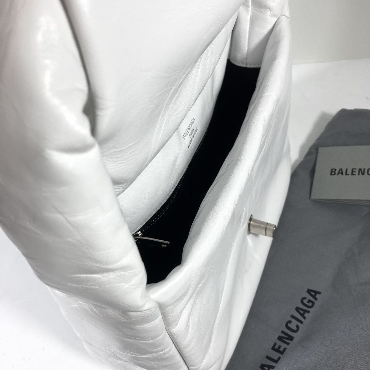 Balenciaga Balenciaga Small Monaco Leather Shoulder Bag Optic White NEW Size ONE SIZE - 15 Thumbnail