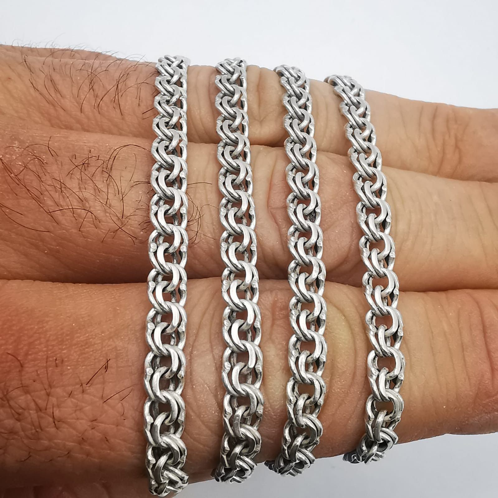 Vintage Vintage Jewelry Chain, 925 Sterling Silver, Signed 20.67g Size ONE SIZE - 6 Thumbnail