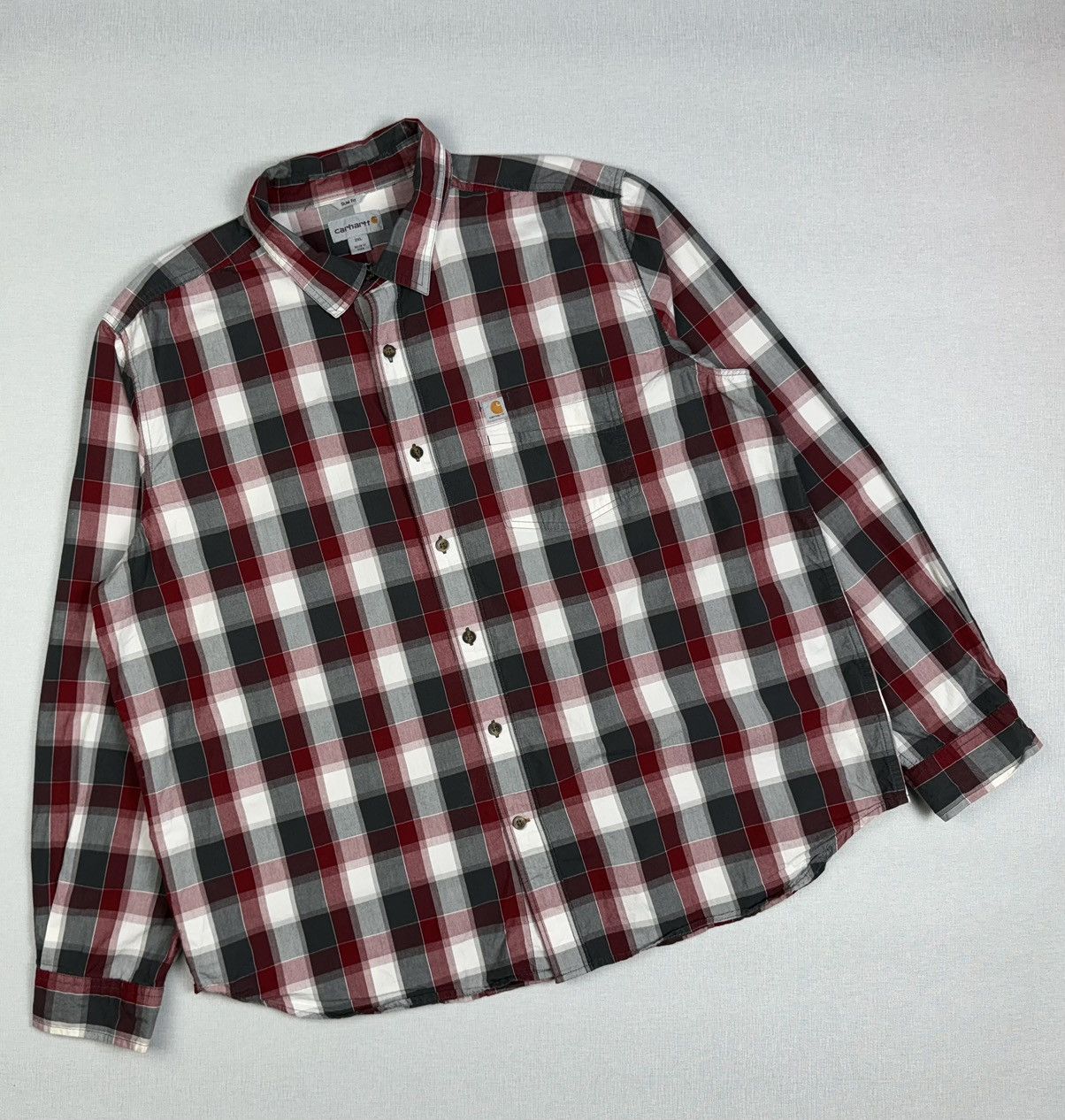 Carhartt Wip Carhartt WIP Essential Plaid Open Collar Long Sleeve Shirt Size US XXL / EU 58 / 5 - 1 Thumbnail