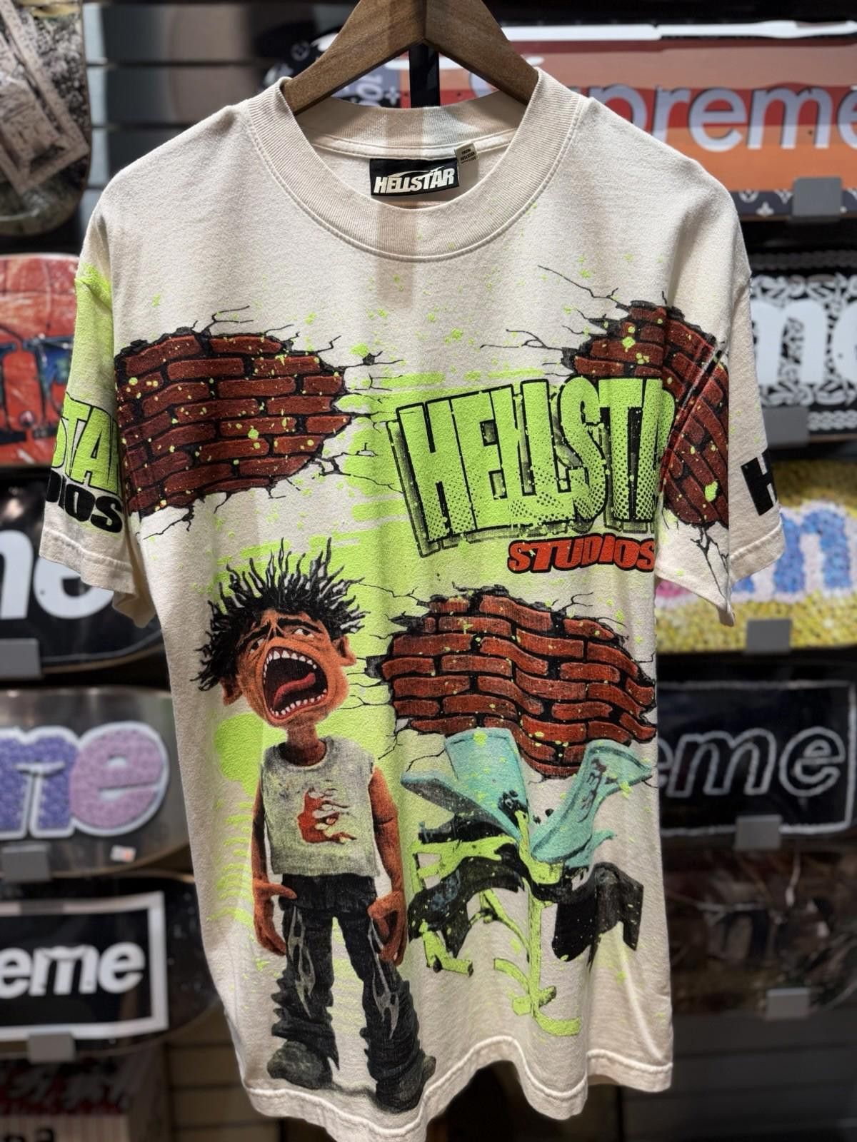 HELLSTAR Size Small Hellstar White Brick Tee Shirt Authentic New Size US S / EU 44-46 / 1 - 7 Thumbnail