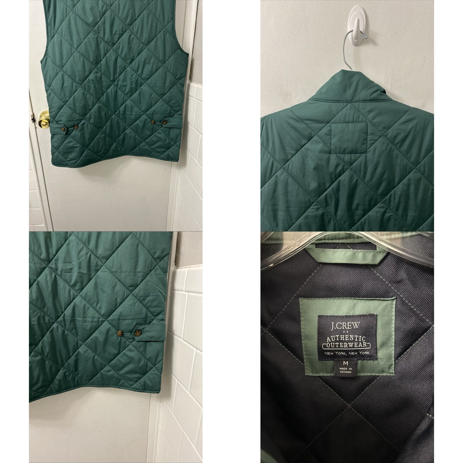 Vintage J Crew Re-Imagined Sussex Quilted Vest Mens M Green Full Zip Jacket Outerwear Size US M / EU 48-50 / 2 - 8 Thumbnail