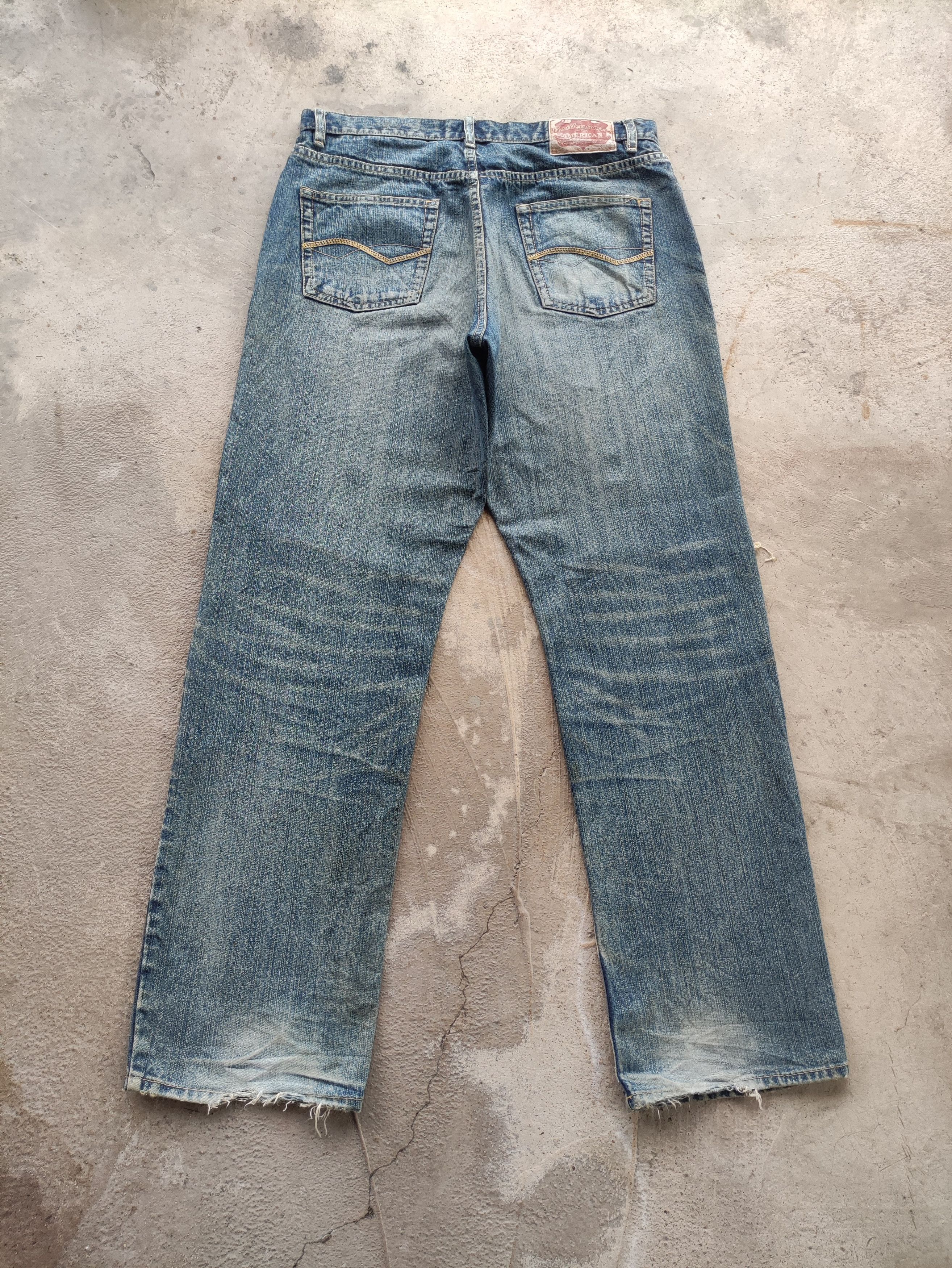 Japanese Brand Vintage Amore Puro Baggy Jean Distressed Faded Denim Size US 34 / EU 50 - 8 Thumbnail
