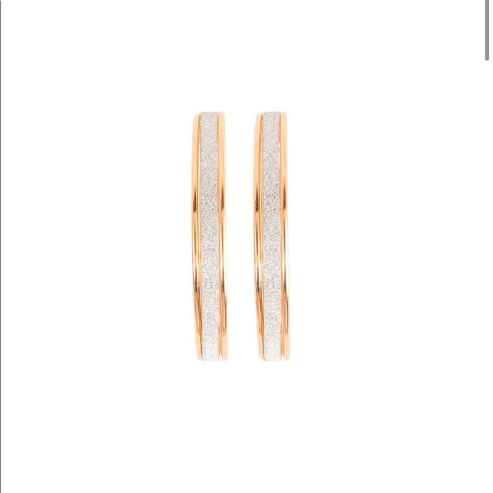 NEW NORDSTROM Gold Sparkle Glitter Hoop Earrings Jewelry