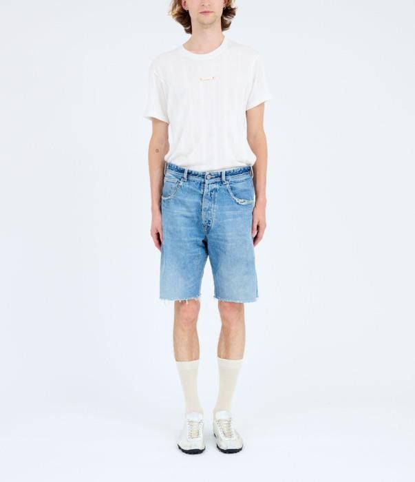 Maison Margiela o1bcso1str0526 Distressed Denim Short in Light Blue Size US 32 / EU 48 - 8 Thumbnail