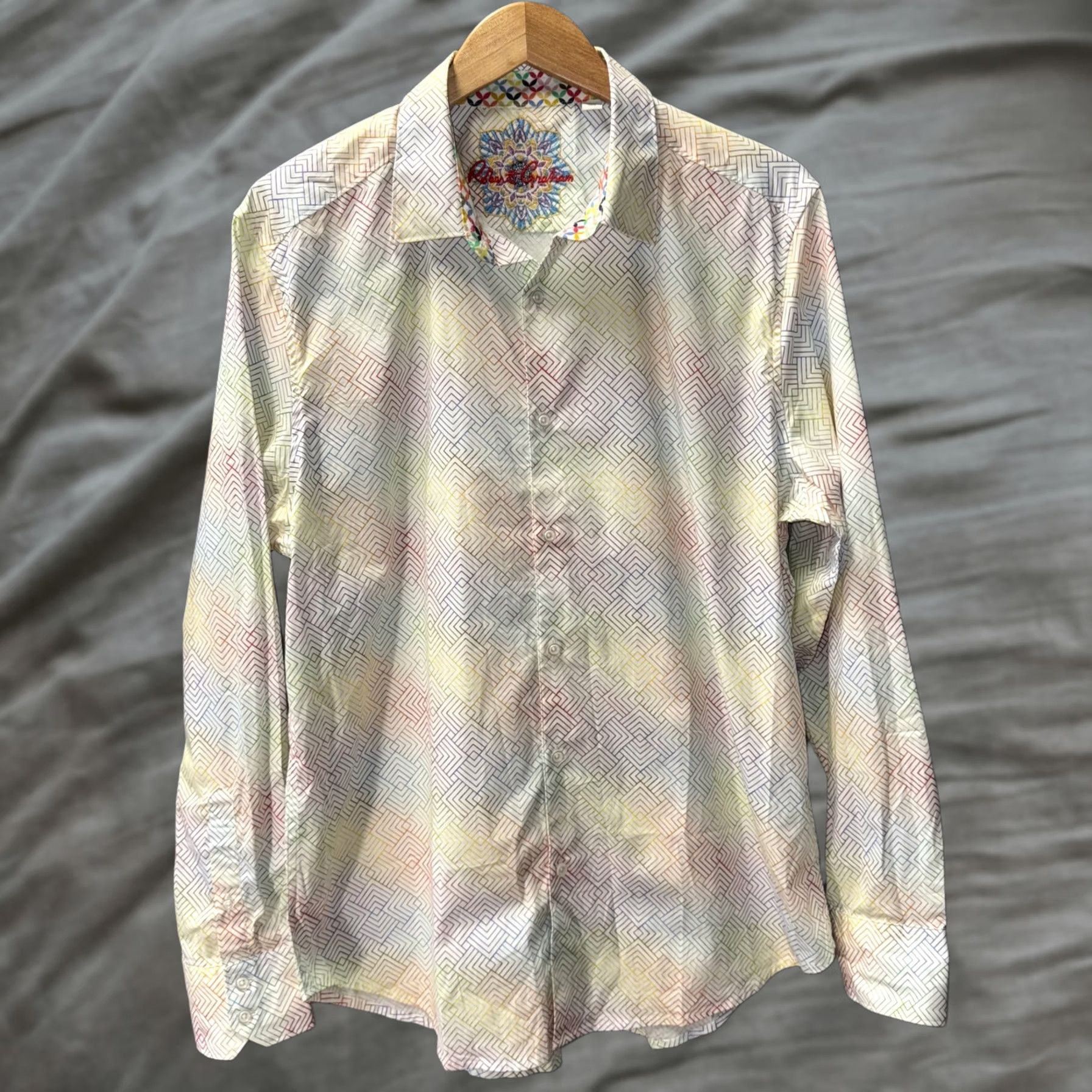 Robert Graham Robert Graham Shirt Mens XL Multicolor Geometric Pattern Button Up Long Sleeve Size US XL / EU 56 / 4 - 1 Thumbnail