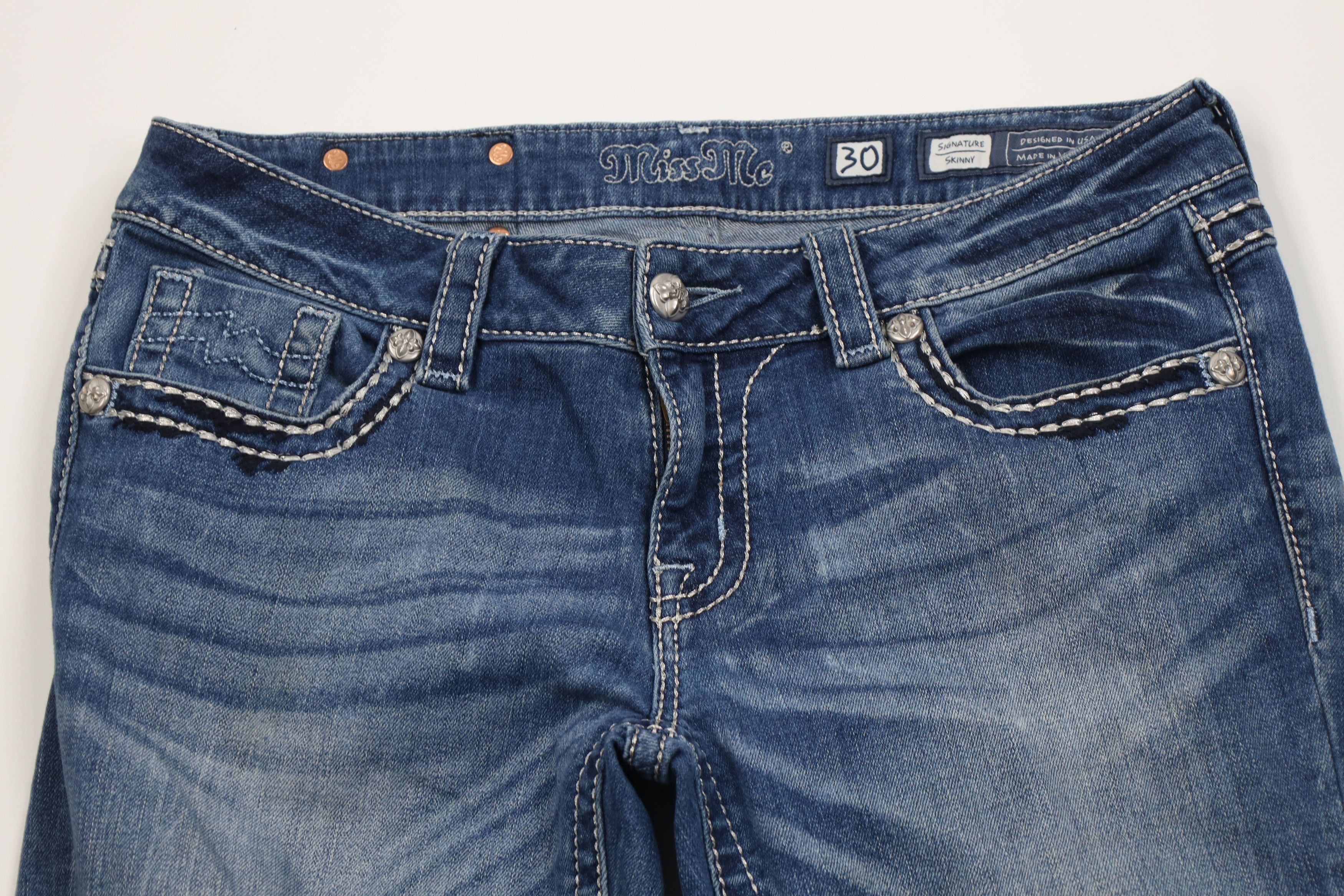 Miss Me Miss Me Stitch Signature Skinny Leg Denim Jeans Stretch Size 30" / US 8 / IT 44 - 2 Thumbnail