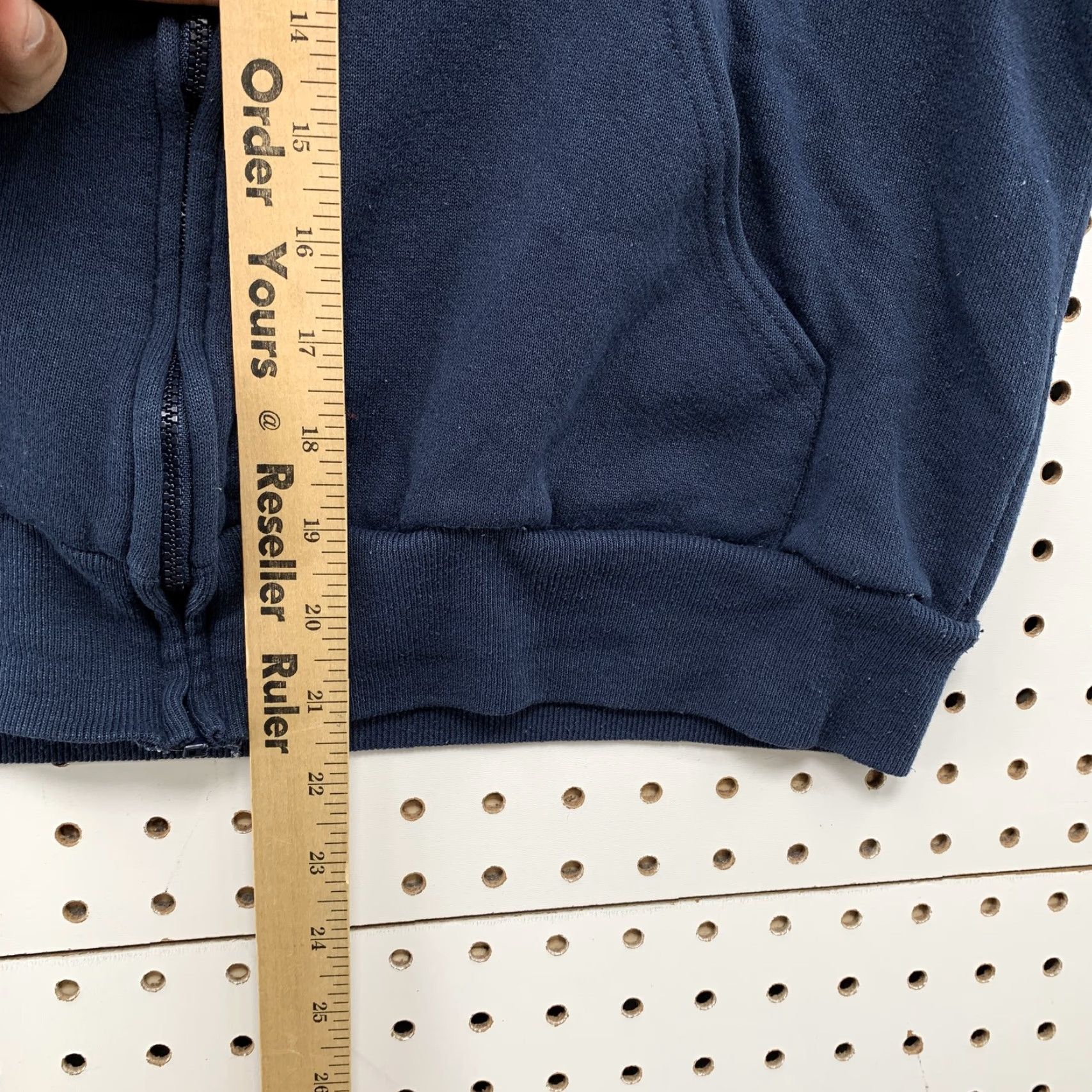 Vintage VINTAGE The Cotton Exchange Mens Hoodie Fleece Full Zip Medium Navy Blue Graphic Print Made in USA Size US M / EU 48-50 / 2 - 6 Thumbnail