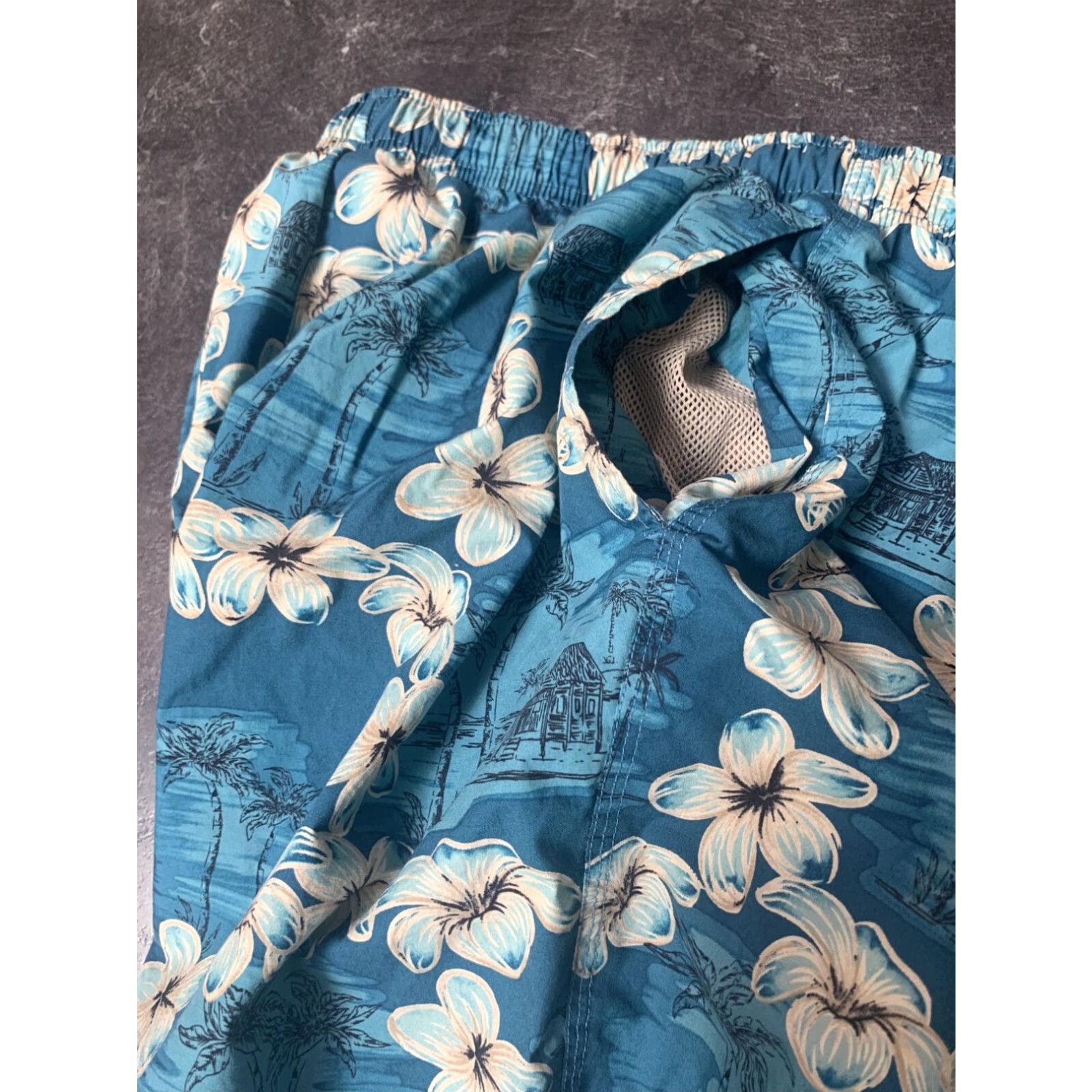 Roundtree & Yorke Roundtree & Yorke Mens Blue Hawaiian Floral Shorts Medium Size US 31 - 4 Thumbnail