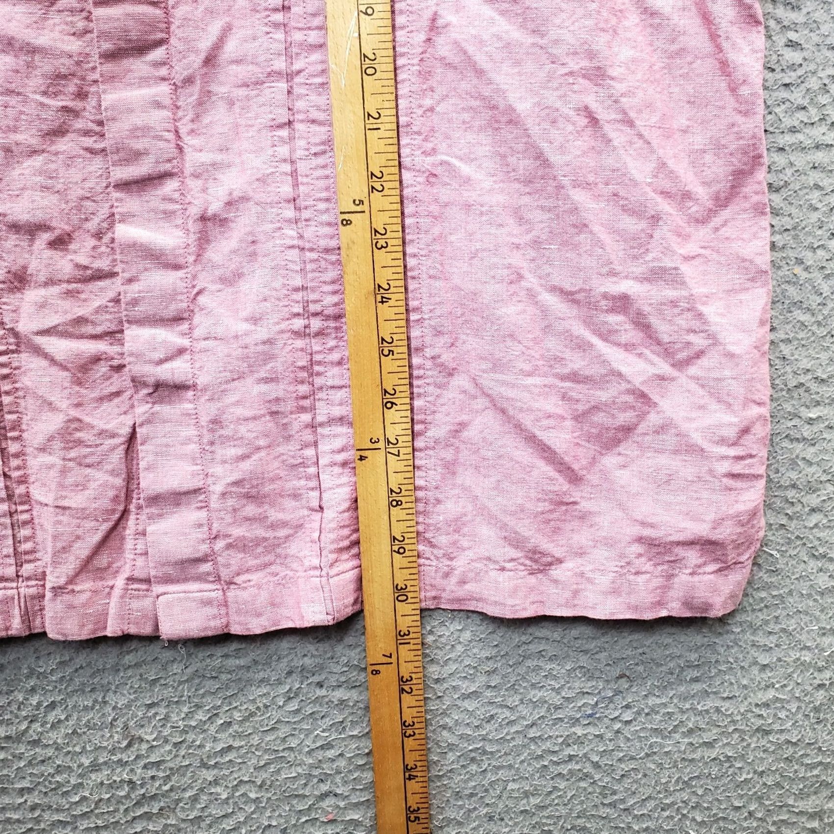 Cubavera Cubavera Shirt Mens XL Pink Linen Chambray Button-Down Short Sleeve Shirt Size US XL / EU 56 / 4 - 3 Thumbnail