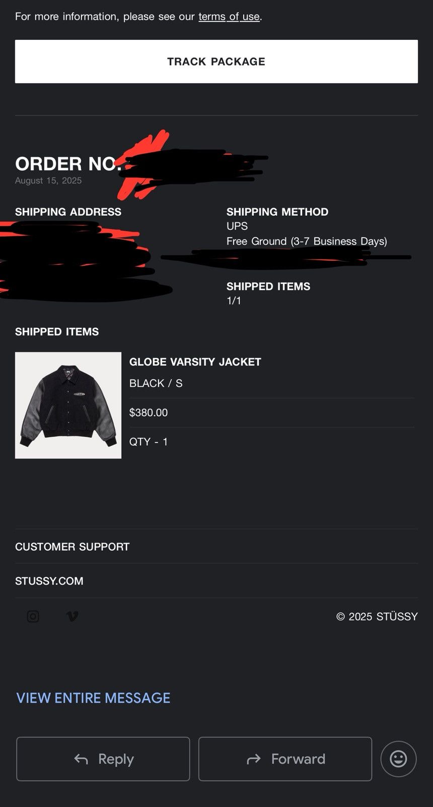 Stussy Stussy Globe Varsity Jacket Size US S / EU 44-46 / 1 - 2 Thumbnail