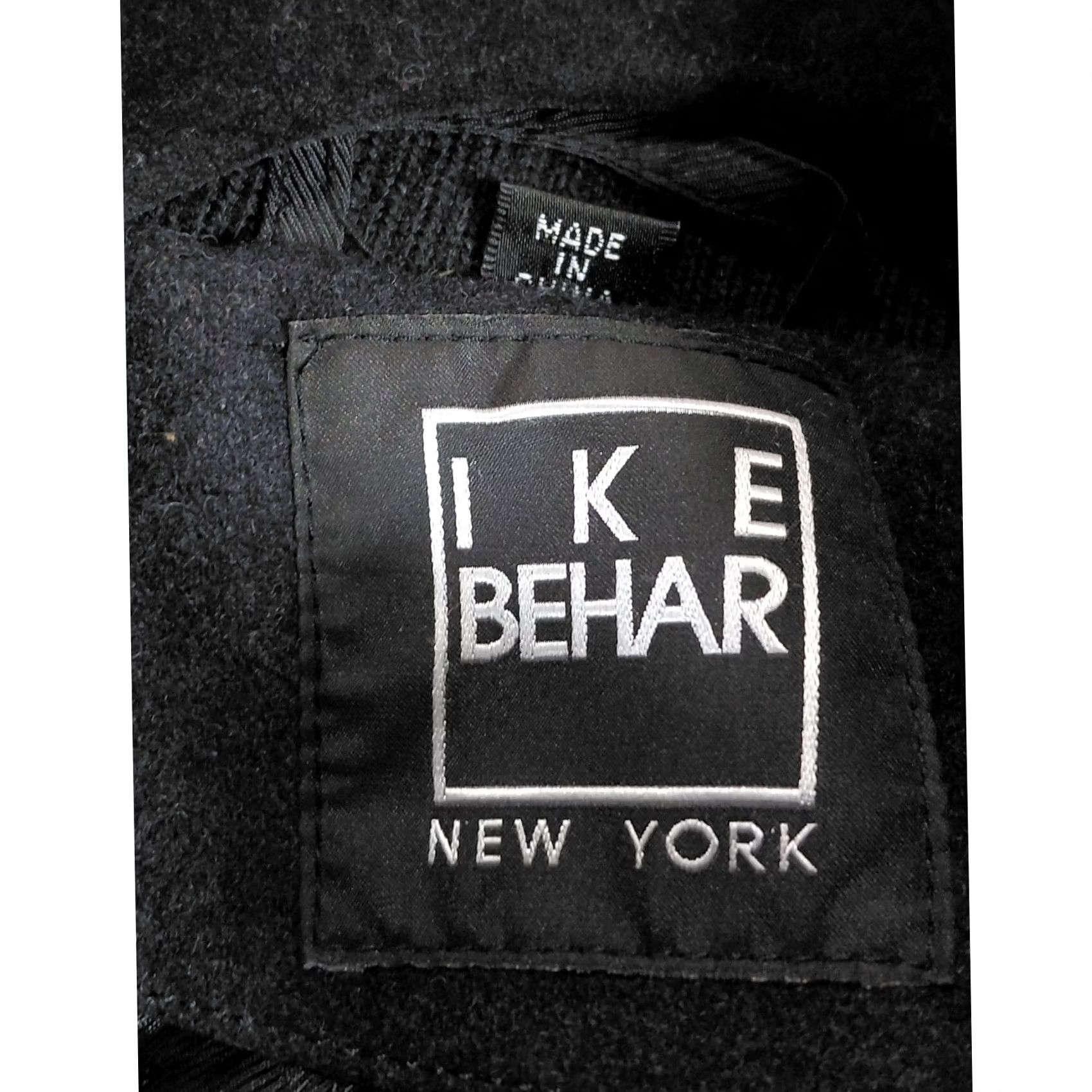 Ike Behar IKE BEHAR NEW YORK Wool Blend Coat Black Solid Long Sleeve Men Size XL Size US XL / EU 56 / 4 - 3 Thumbnail