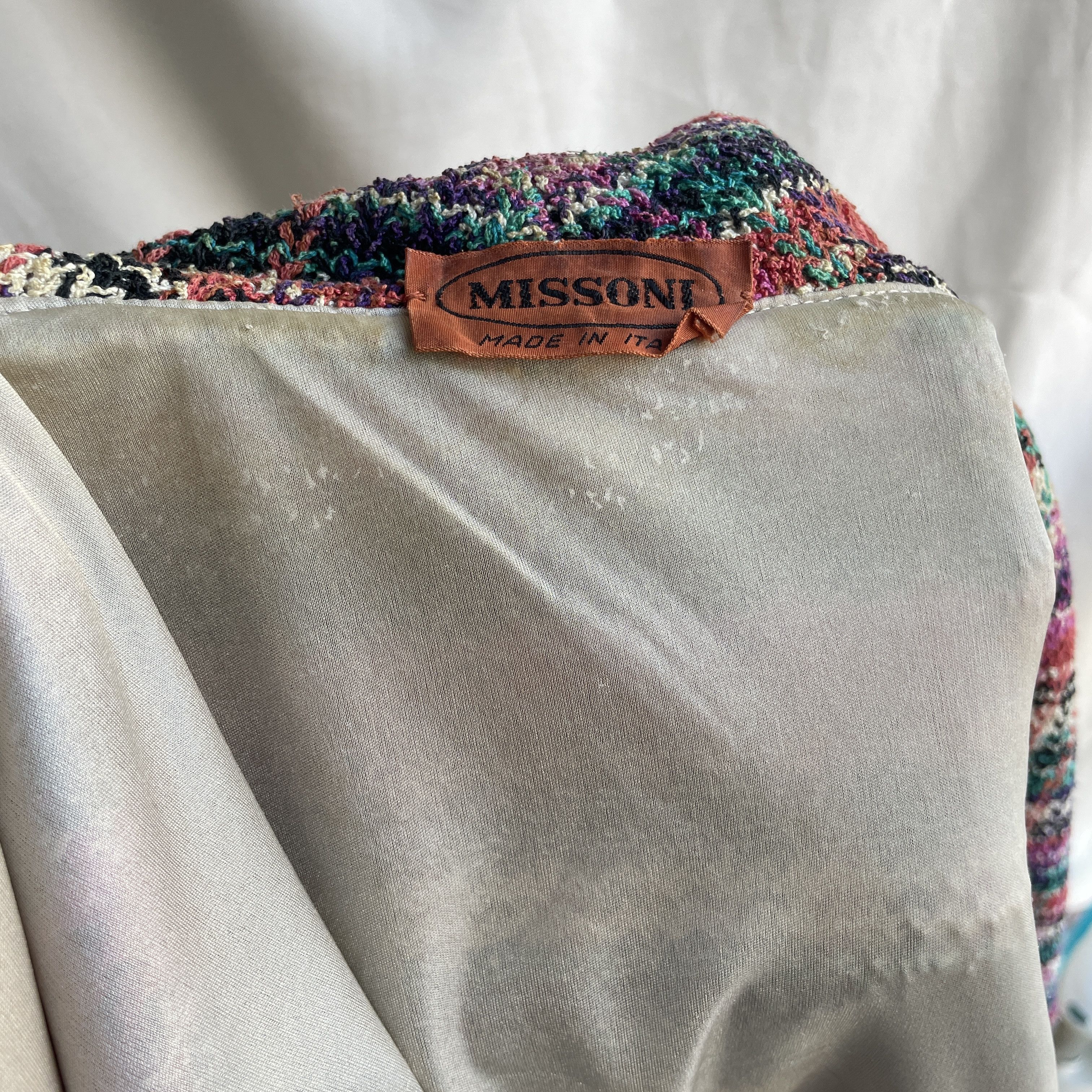 Missoni Missoni Vintage 90's Womens Woven Double Breasted Blazer Size L / US 10 / IT 46 - 9 Thumbnail