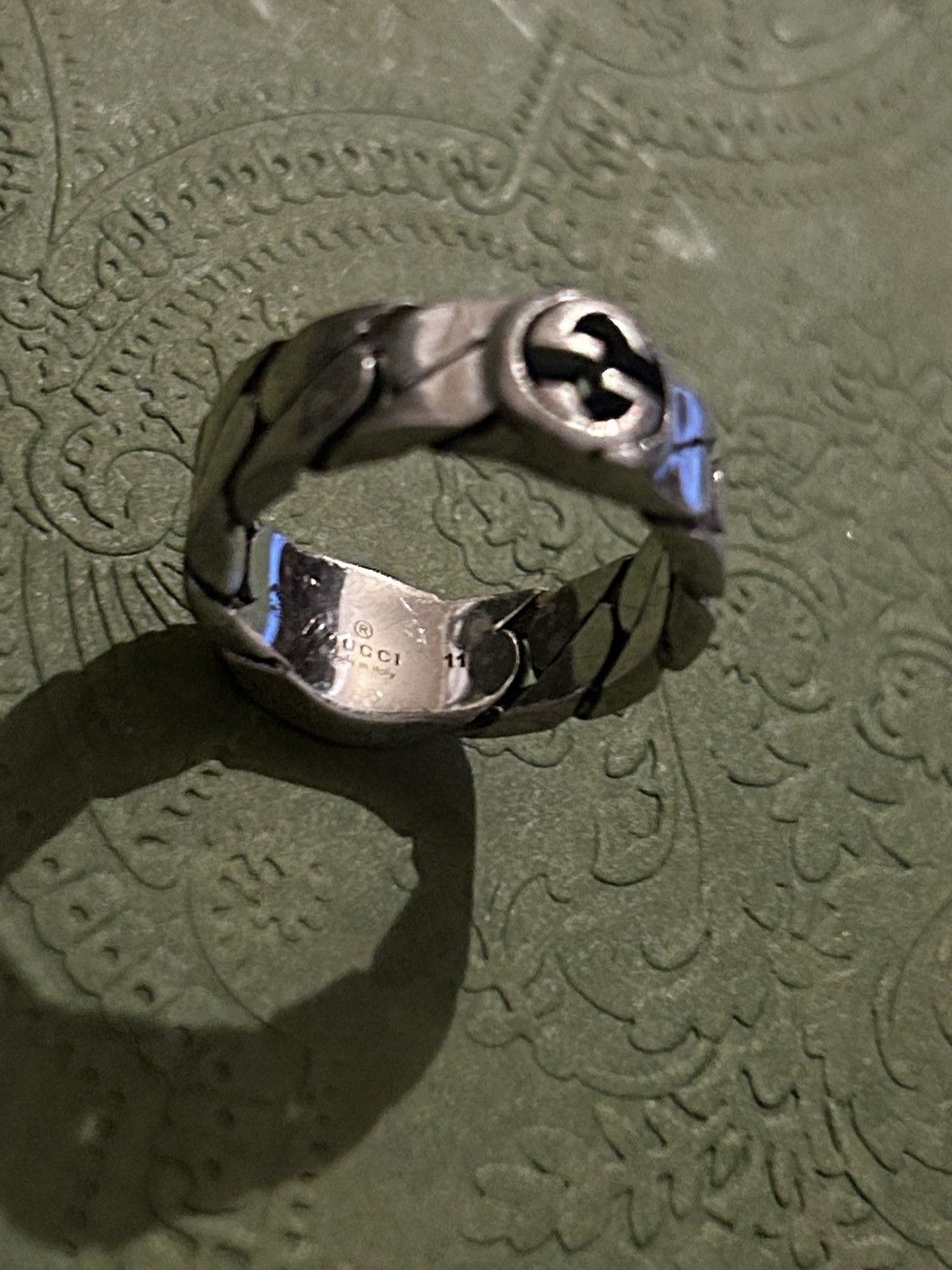 Gucci Gucci Sterling Silver Interlocking Ring 678656 Size ONE SIZE - 4 Thumbnail