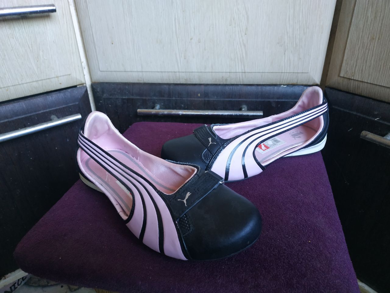 Vintage Puma Espera Patent LeatherBallet Flats Y2K PinkBlack