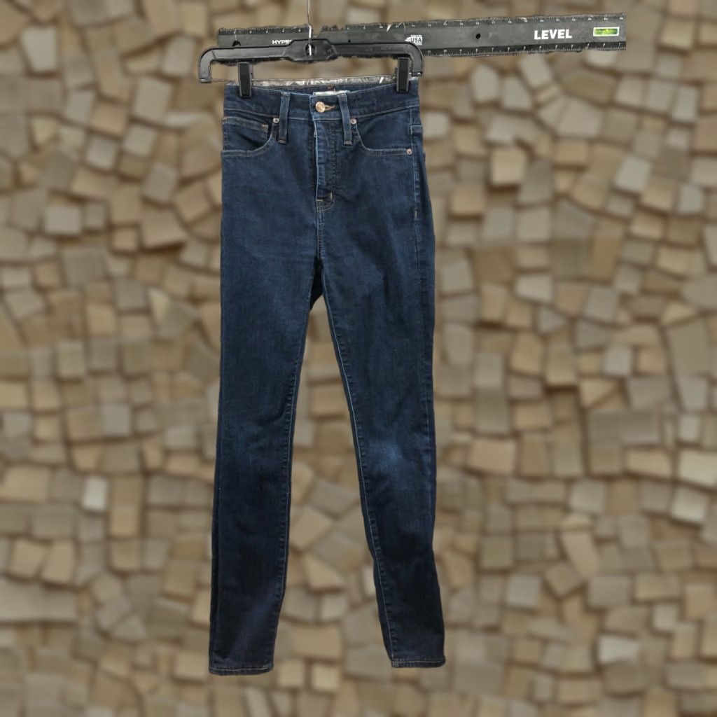 Madewell Madewell Jeans Womens Dark Wash Blue High Rise Skinny 24 Regular Blue Denim 5-Pocket Brand Madewell Size 42" / US 20 - 1 Thumbnail