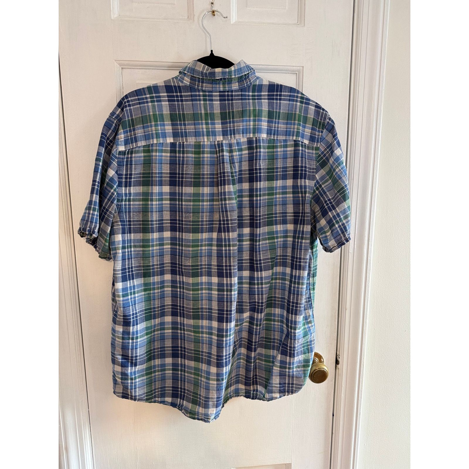 Chaps Chaps Short Sleeve Linen Cotton Button Down Blue/White Lg Size US L / EU 52-54 / 3 - 3 Thumbnail