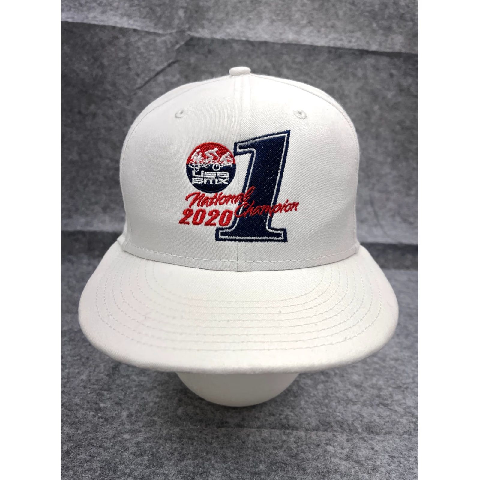 New Era USA BMX National Champion 2020 Hat Adult One Size White Cotton Snap Back BMX Size ONE SIZE - 2 Thumbnail