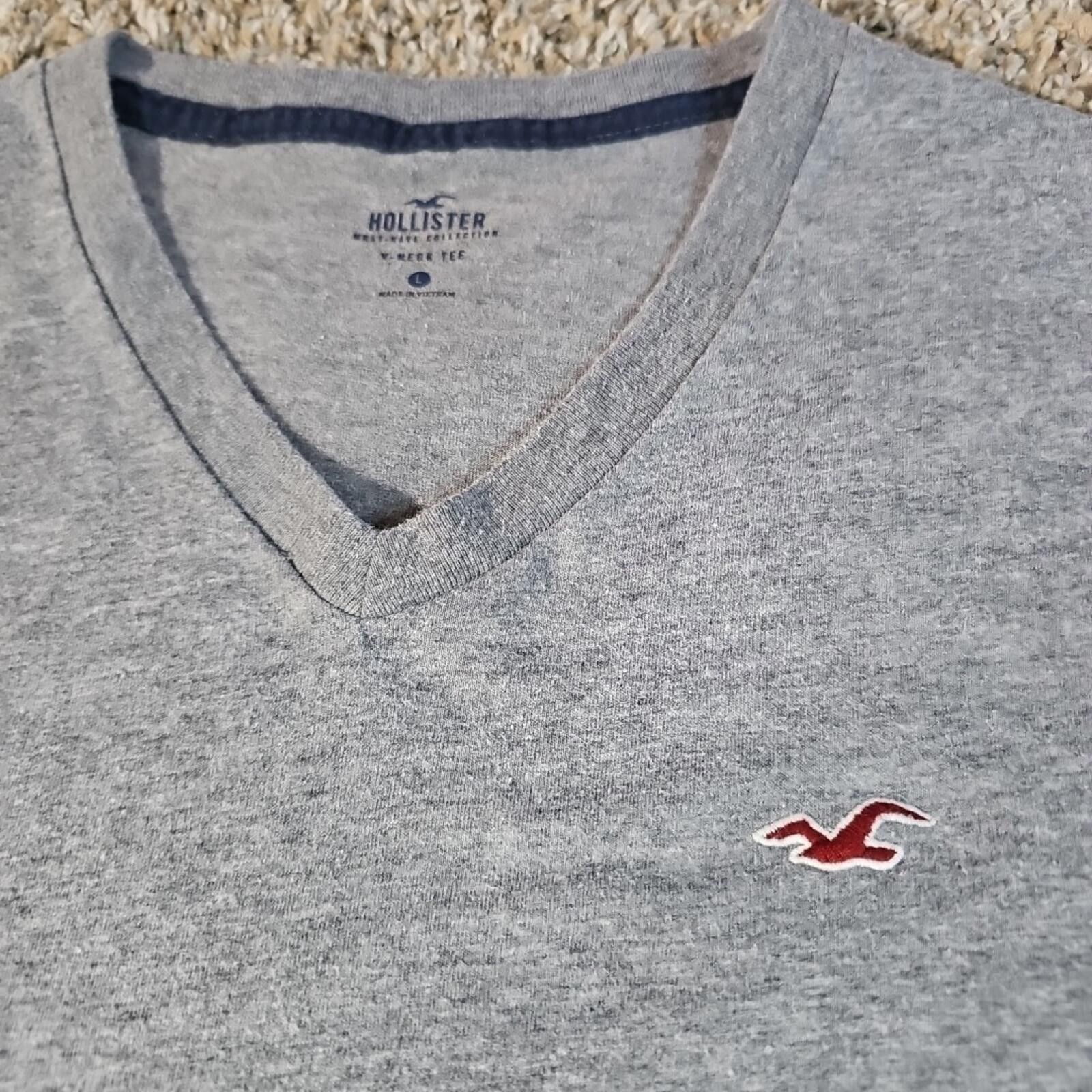 Hollister Hollister V-neck L Gray Tshirt Size US L / EU 52-54 / 3 - 2 Thumbnail