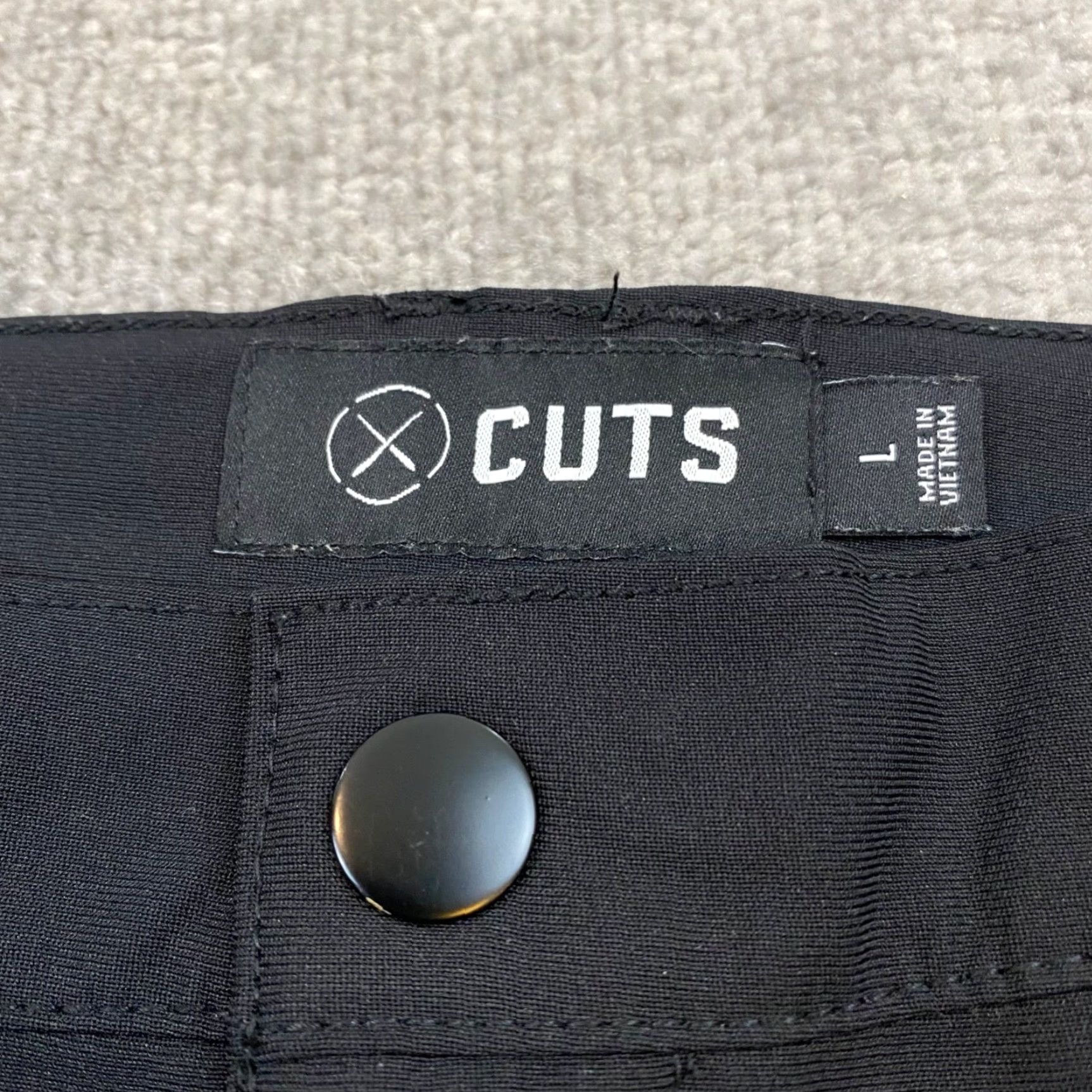 UES Clothing Cuts Clothing AO Pants Mens Large Slim Fit Black 32x27.5 Jogger Slim Tapered 5-Pocket Zipper Logo Embroidered L1085 Size US 33 - 2 Thumbnail