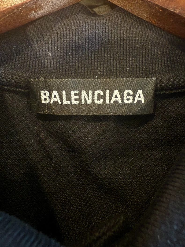 Balenciaga Balenciaga Black Cola Wave Embroidered Polo Shirt Short Sl Size US XS / EU 42 / 0 - 3 Thumbnail