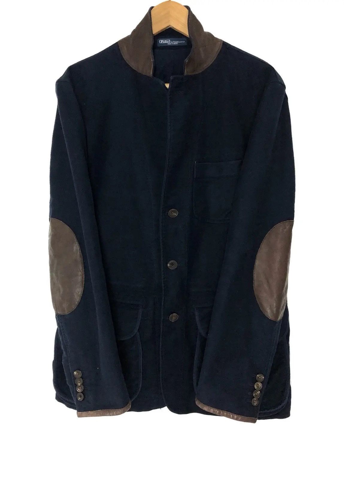 RARE‼️ Polo Ralph Lauren Tactical Leather Patch Sleeve Jacket