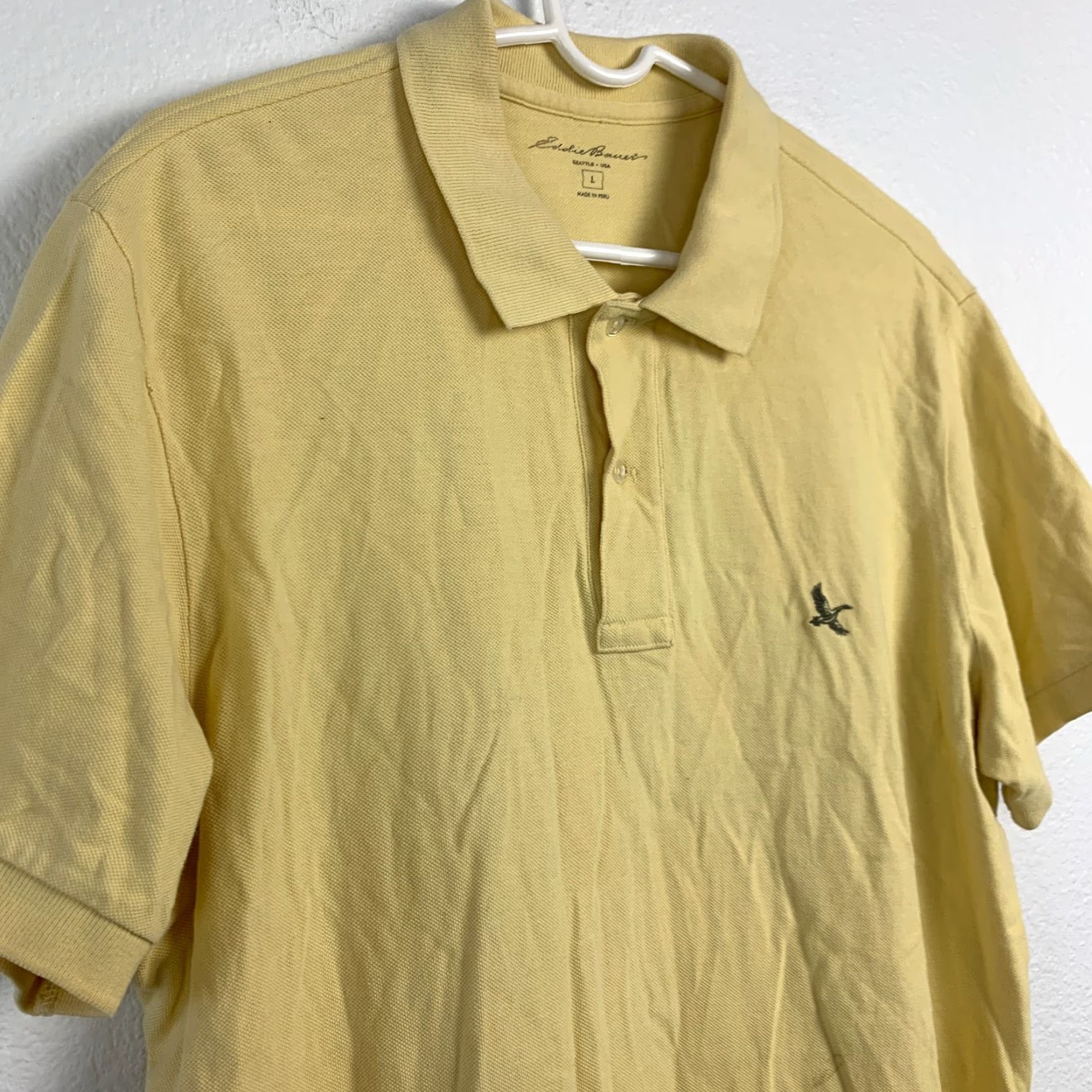 Eddie Bauer VINTAGE Eddie Bauer Polo Shirt Yellow Short Sleeve Shirt L Mens Large Polo Shirt Yellow Size US L / EU 52-54 / 3 - 2 Thumbnail