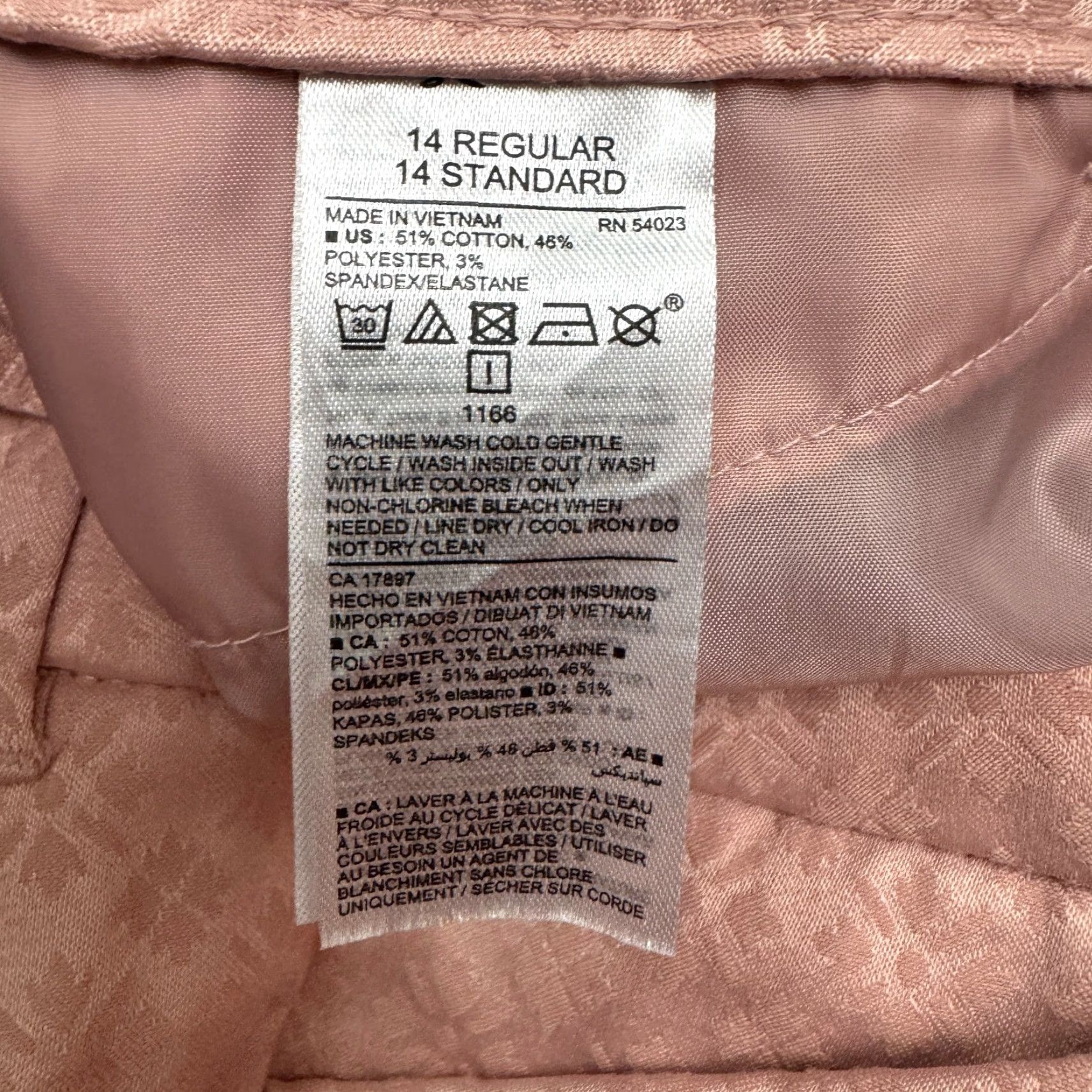 Old Navy Old Navy Pixie Mid Rise Ankle Trouser Pants Womens 14 Pink Geometric Jacquard Cotton Blend Size 36" / US 14 / IT 50 - 7 Thumbnail