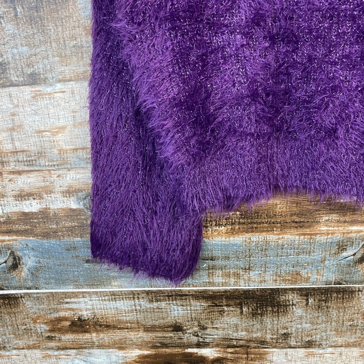 Japanese Brand DL Kastane Purple Mohair fur shaggy Knitwear #C1098 Size M / US 6-8 / IT 42-44 - 7 Thumbnail