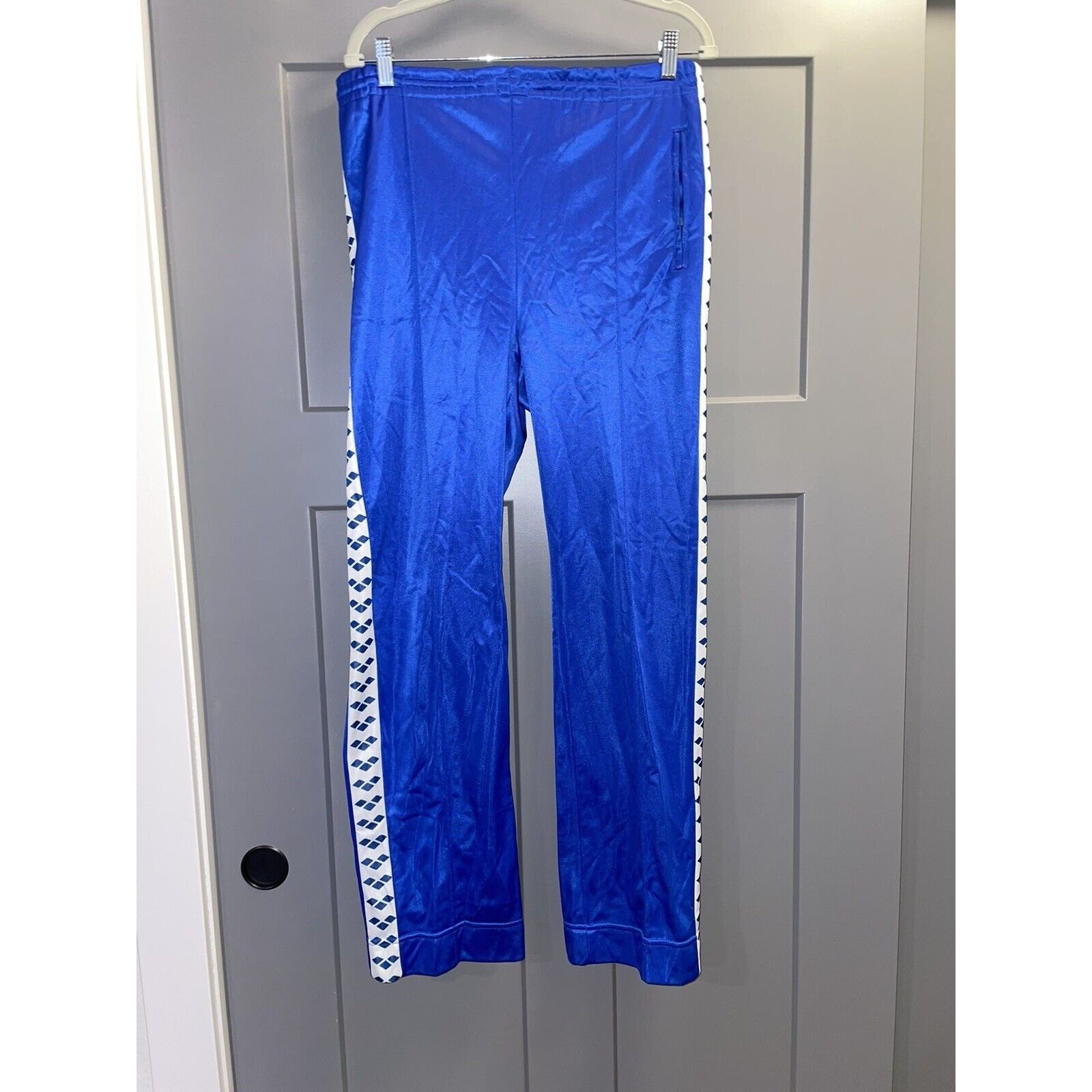 Vintage Vintage Arena Blue & White Pull On Track Pant Logo M Size US 34 / EU 50 - 1 Thumbnail