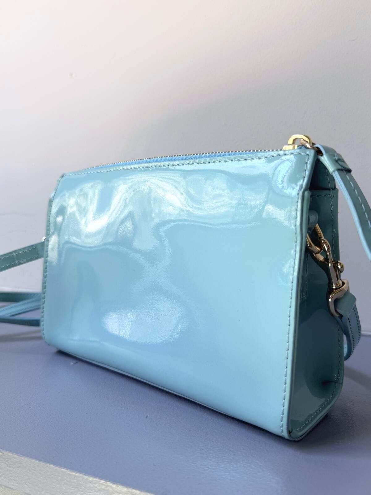 Dooney & Bourke VTG Dooney & Bourke Sea Glass Blue Patent Leather Crossbody Size ONE SIZE - 4 Thumbnail