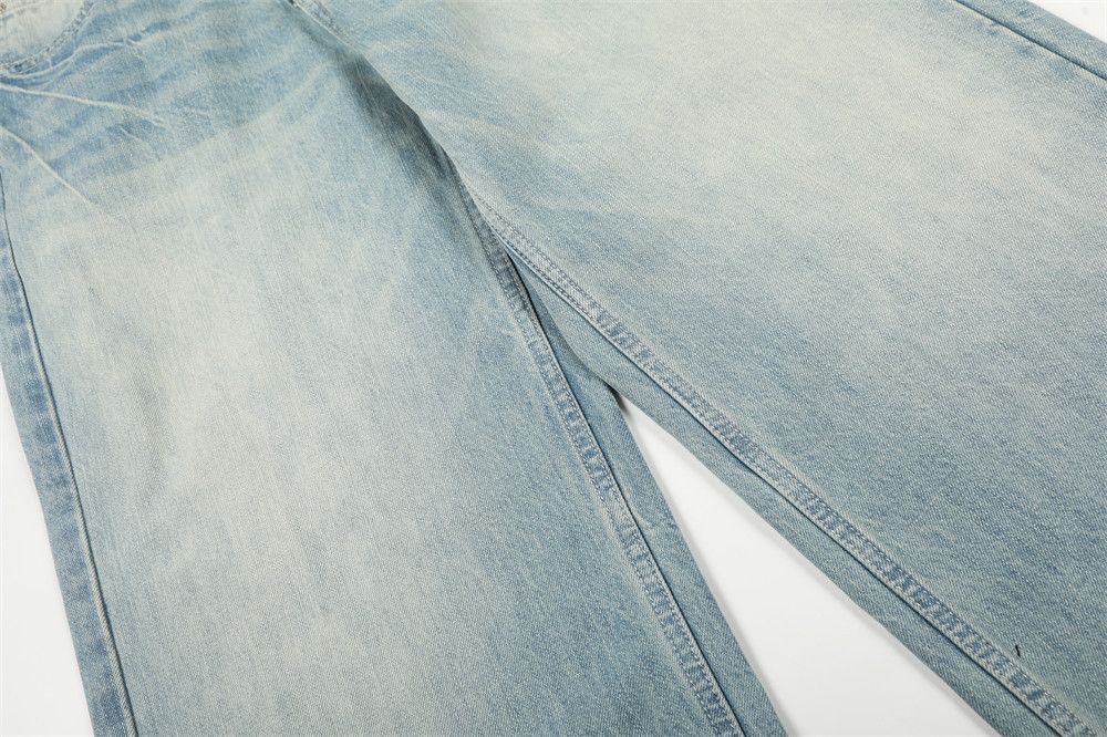 Jean Retro punk men's wide-leg loose distressed washed jeans Size US 34 / EU 50 - 4 Thumbnail