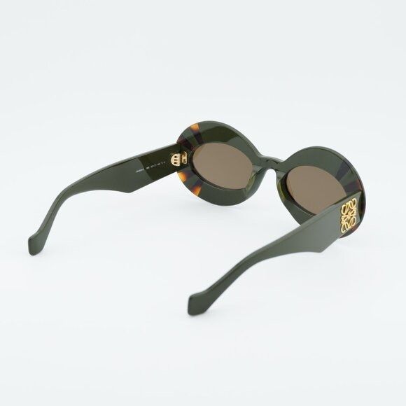 Loewe Loewe LW40091I 96E Sunglasses Havanan/Green Oval Frame Size ONE SIZE - 9 Thumbnail