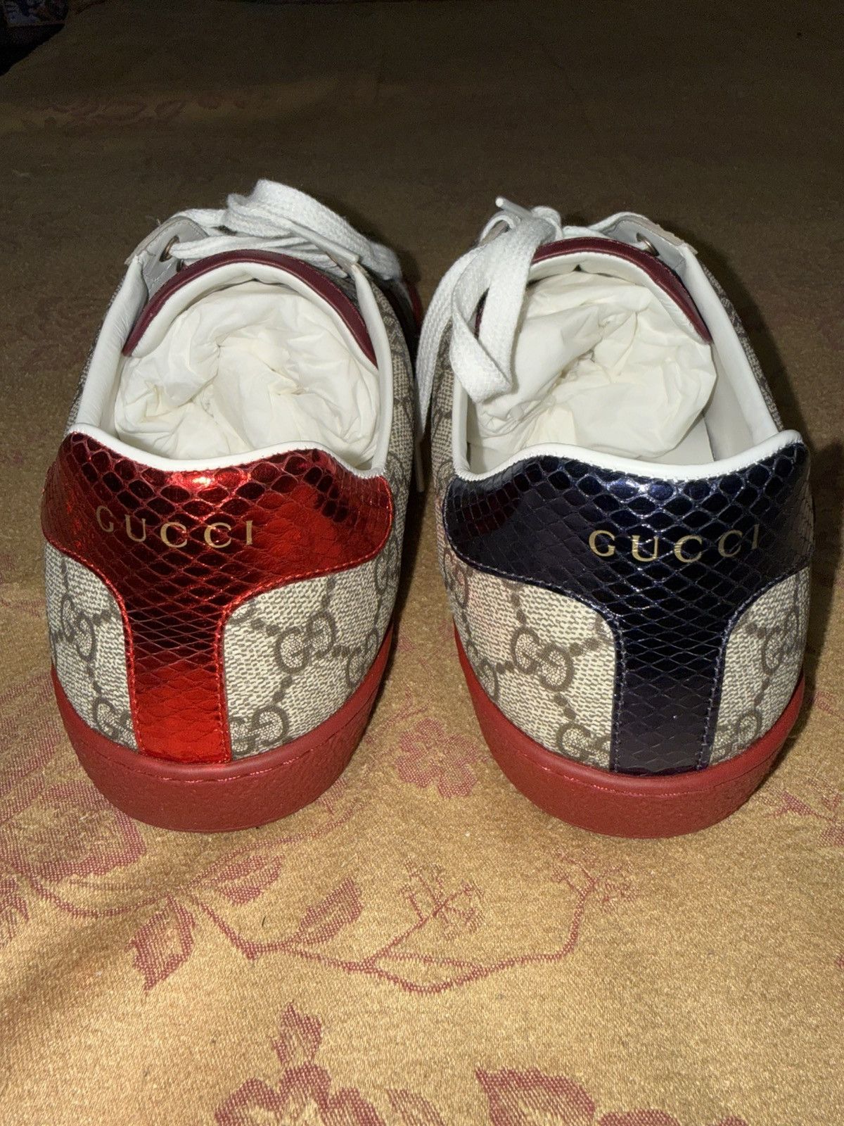 Gucci Gucci Ace GG Supreme Red bottom snake skin sneakers size 9 Size US 9 / EU 42 - 6 Thumbnail