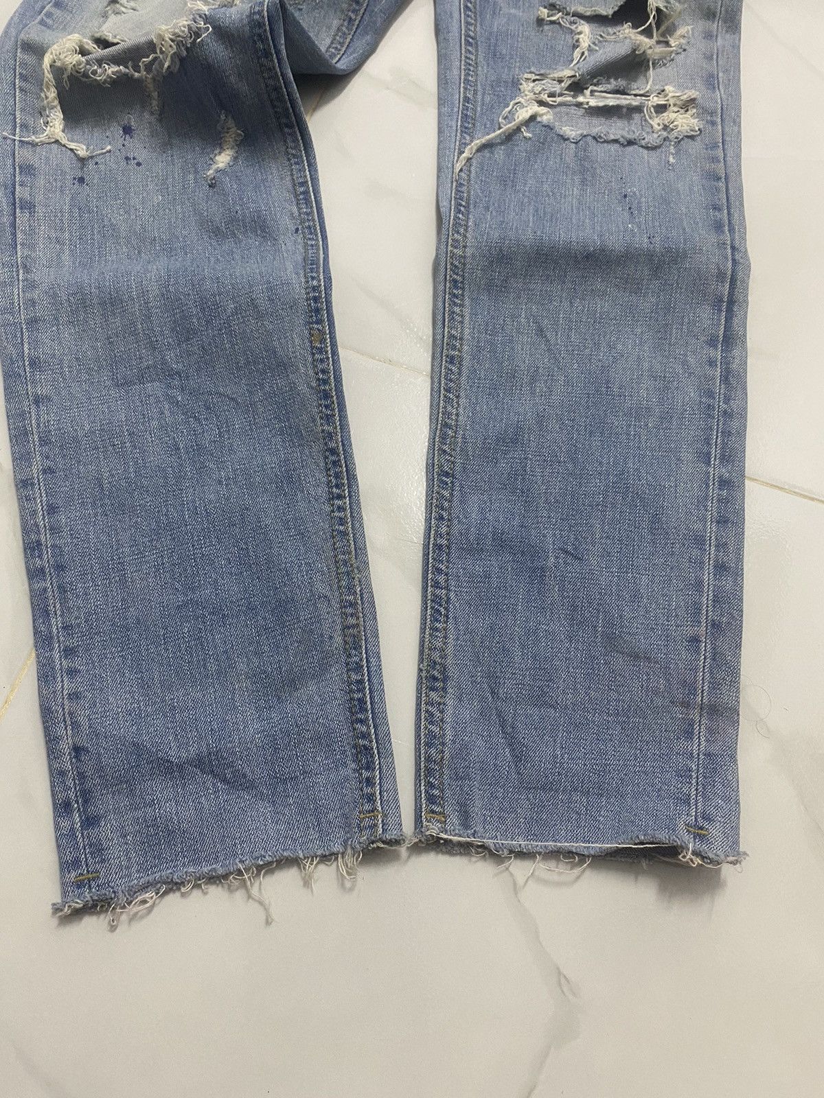 GOSTAR DE FUGA Gostar De Fuga Distressed Blue Denim Size US 29 - 5 Thumbnail