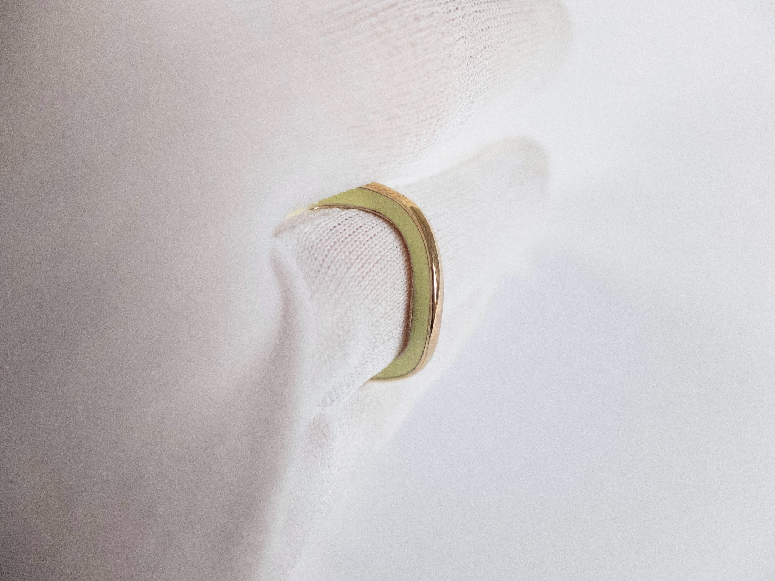 Bottega Veneta BOTTEGA VENETA green and yellow enameled silver ring 8 17 q Size ONE SIZE - 9 Thumbnail