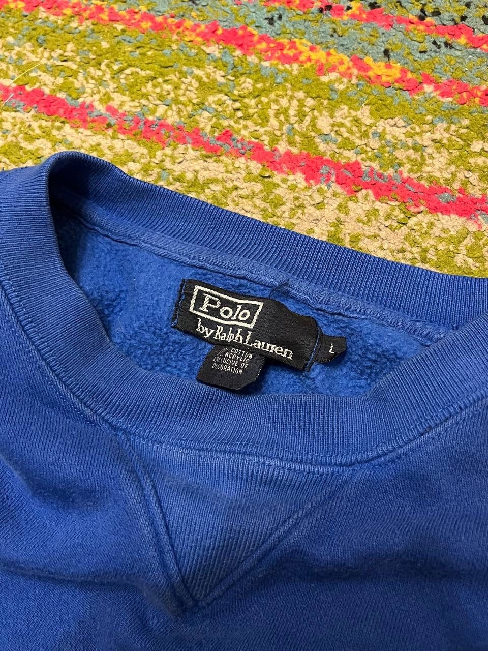 Polo Ralph Lauren × Vintage Vintage Polo Ralph Lauren Big Logo Boxy Sweatshirt Y2K L Size US L / EU 52-54 / 3 - 5 Thumbnail