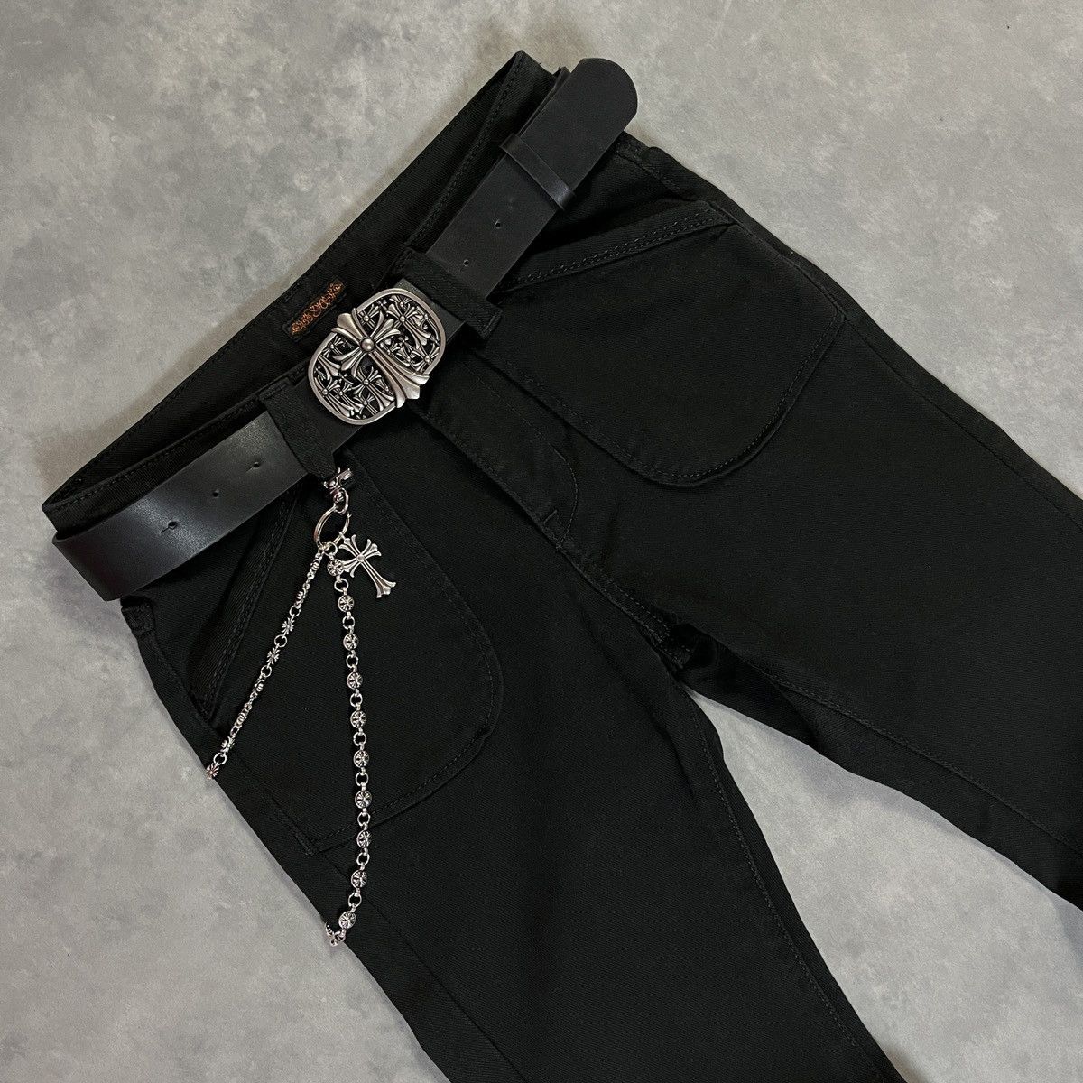 Japanese Brand Gothic Flare Punk Pants - Rockstar Fit Opium y2k Ifsix Style Size 26" / US 2 / IT 38 - 2 Thumbnail