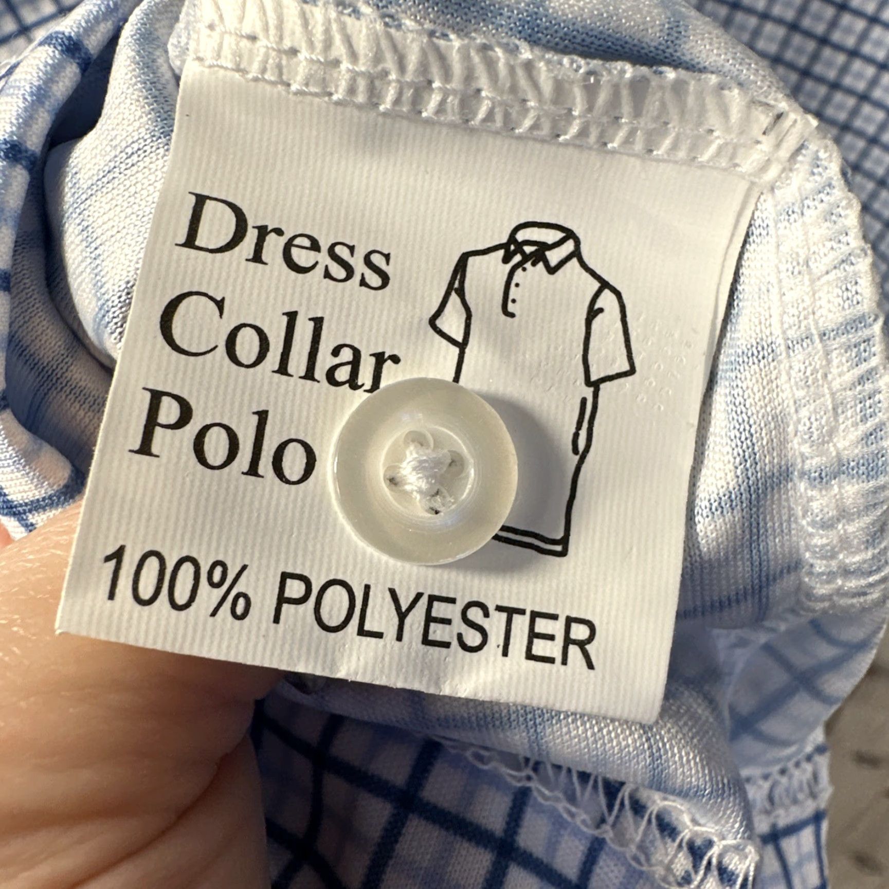 CO Collars & Co Polo Dress XL Tall Blue Tattersall Spread Collar Polo Shirt Men Mens 4-Season Stretch Lightweight Golf Casual Business Travel Dress Shirt Size US XL / EU 56 / 4 - 5 Thumbnail