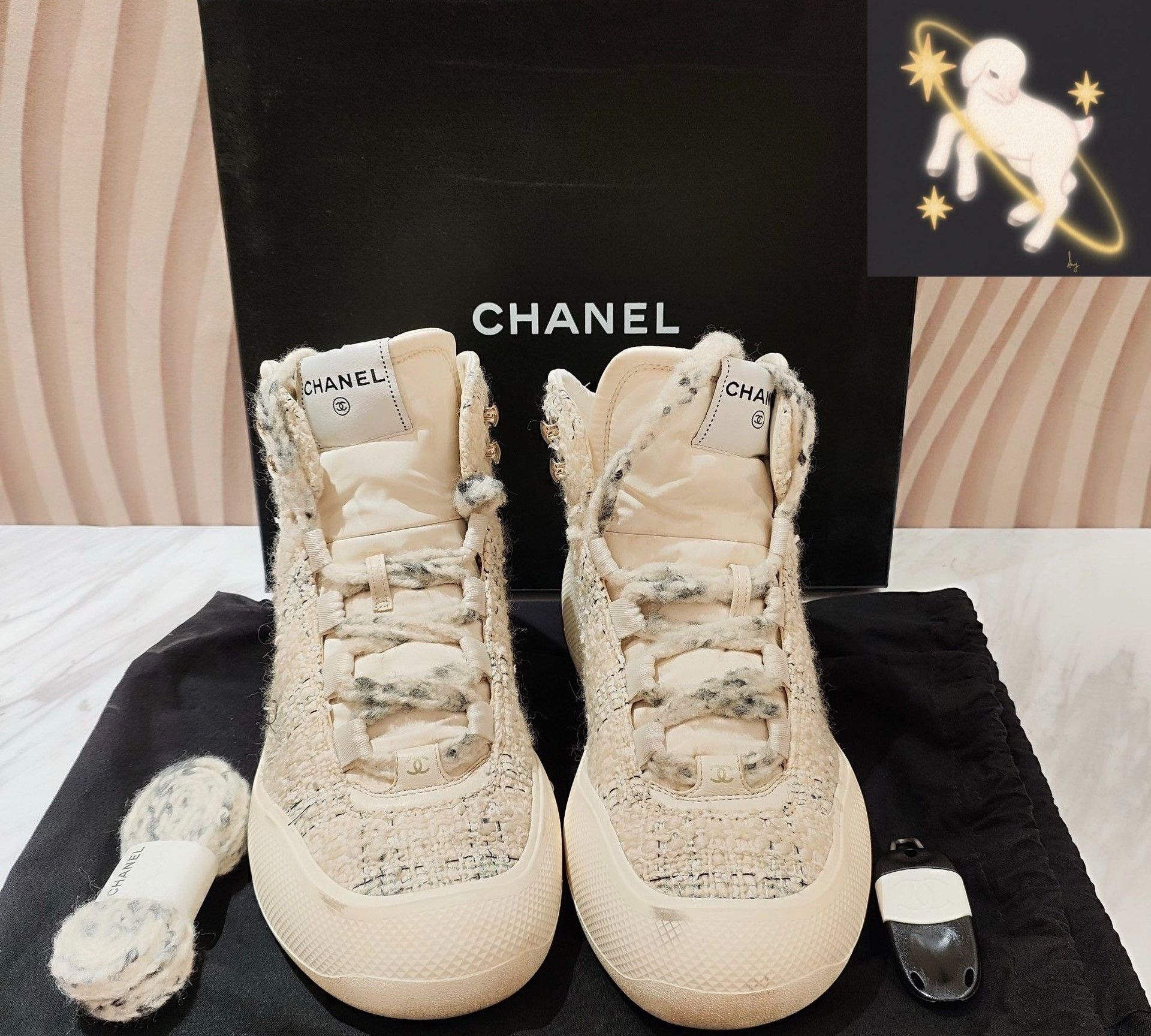 Chanel Chanel White Hitop Sneakers 39 Women Size US 8.5 / IT 38.5 - 1 Thumbnail