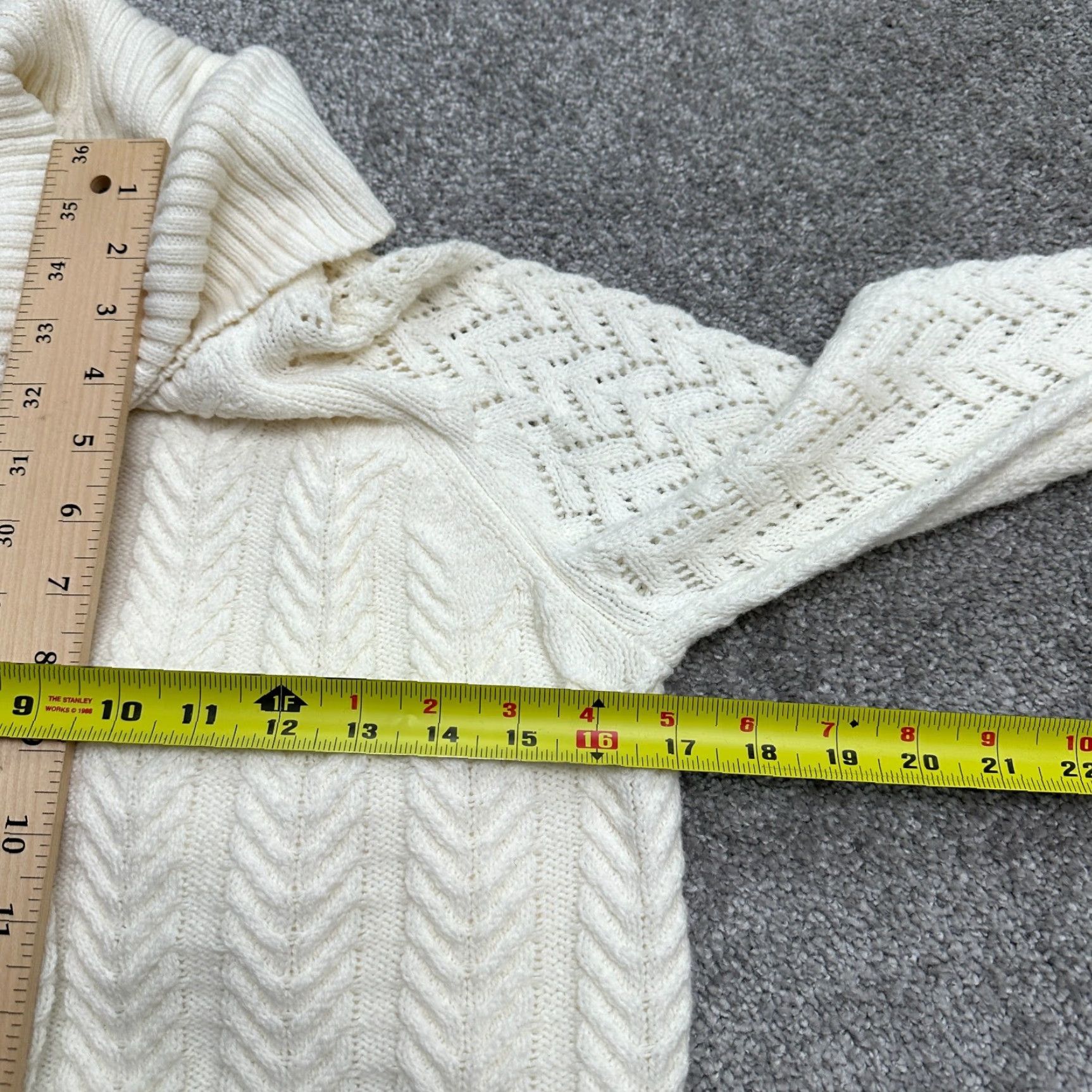 Vince Camuto Vince Camuto Sweater Womens Small Ivory Cable Knit Turtleneck Raglan Long Sleeve Size S / US 4 / IT 40 - 7 Thumbnail