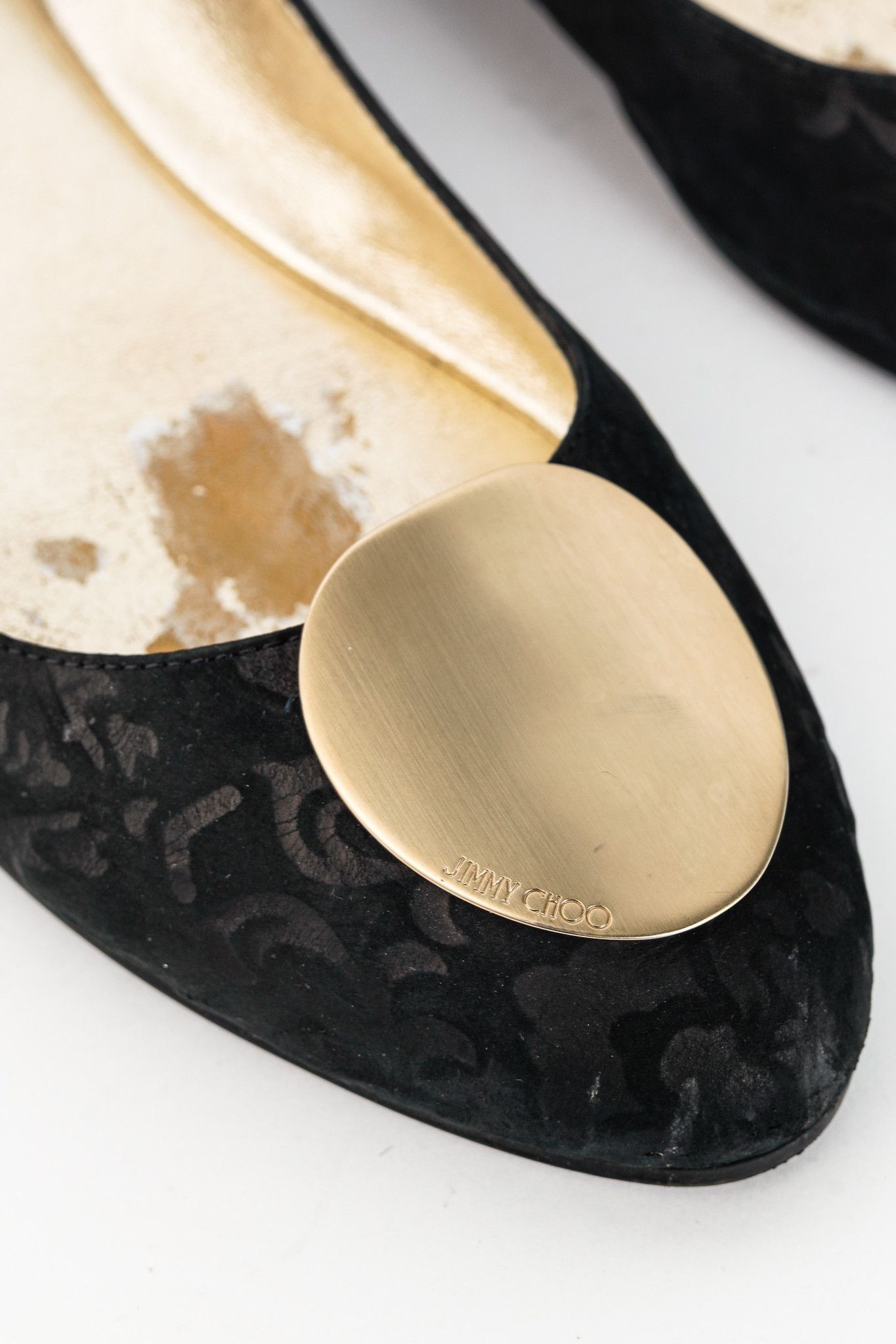 Jimmy Choo Jimmy Choo Wray Black Baroque Nubuck Leather Flats Size US 9 / IT 39 - 8 Thumbnail