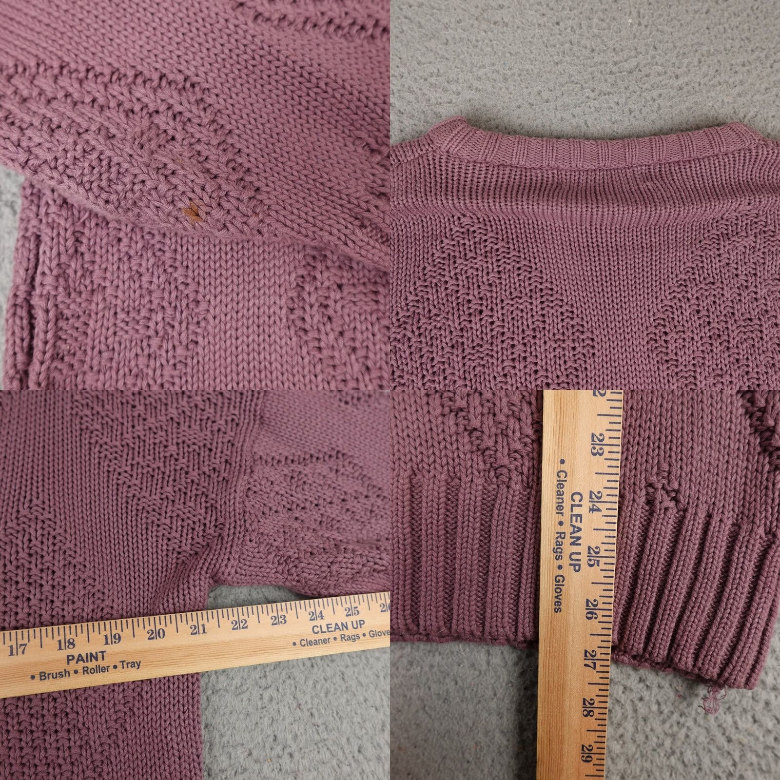 Harrods VINTAGE Jarrods Sweater Womens Large Pink Geometric Cable Knit Crewneck 90s Size L / US 10 / IT 46 - 9 Thumbnail