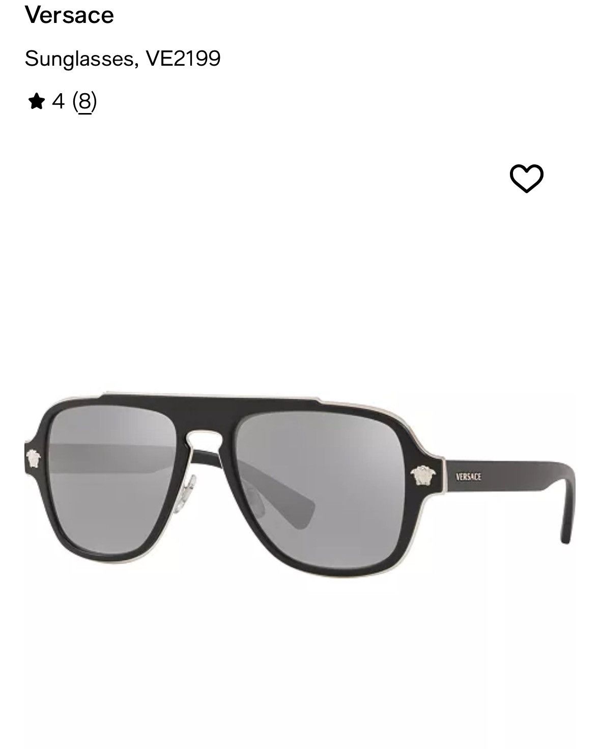 Versace VERSACE MATTE BLACK LT GREY MIRROR SILVER SUNGLASSES Size ONE SIZE - 5 Thumbnail