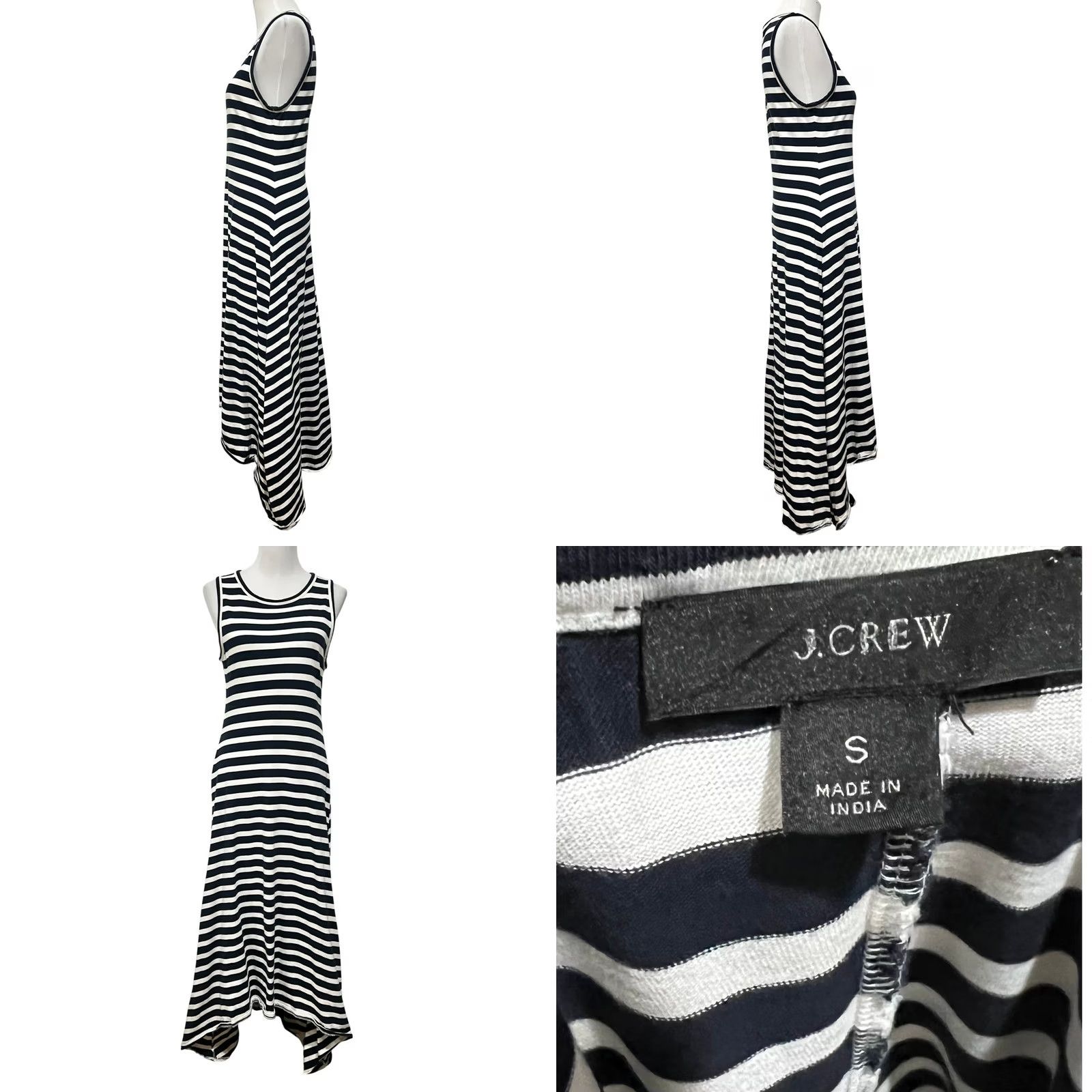 J.Crew J.Crew Maxi Dress Striped Sleeveless Navy White Sz PXXS Navy White Striped Maxi Dress Casual Travel Women Sleeveless Navy White PXXS Size S / US 4 / IT 40 - 8 Thumbnail