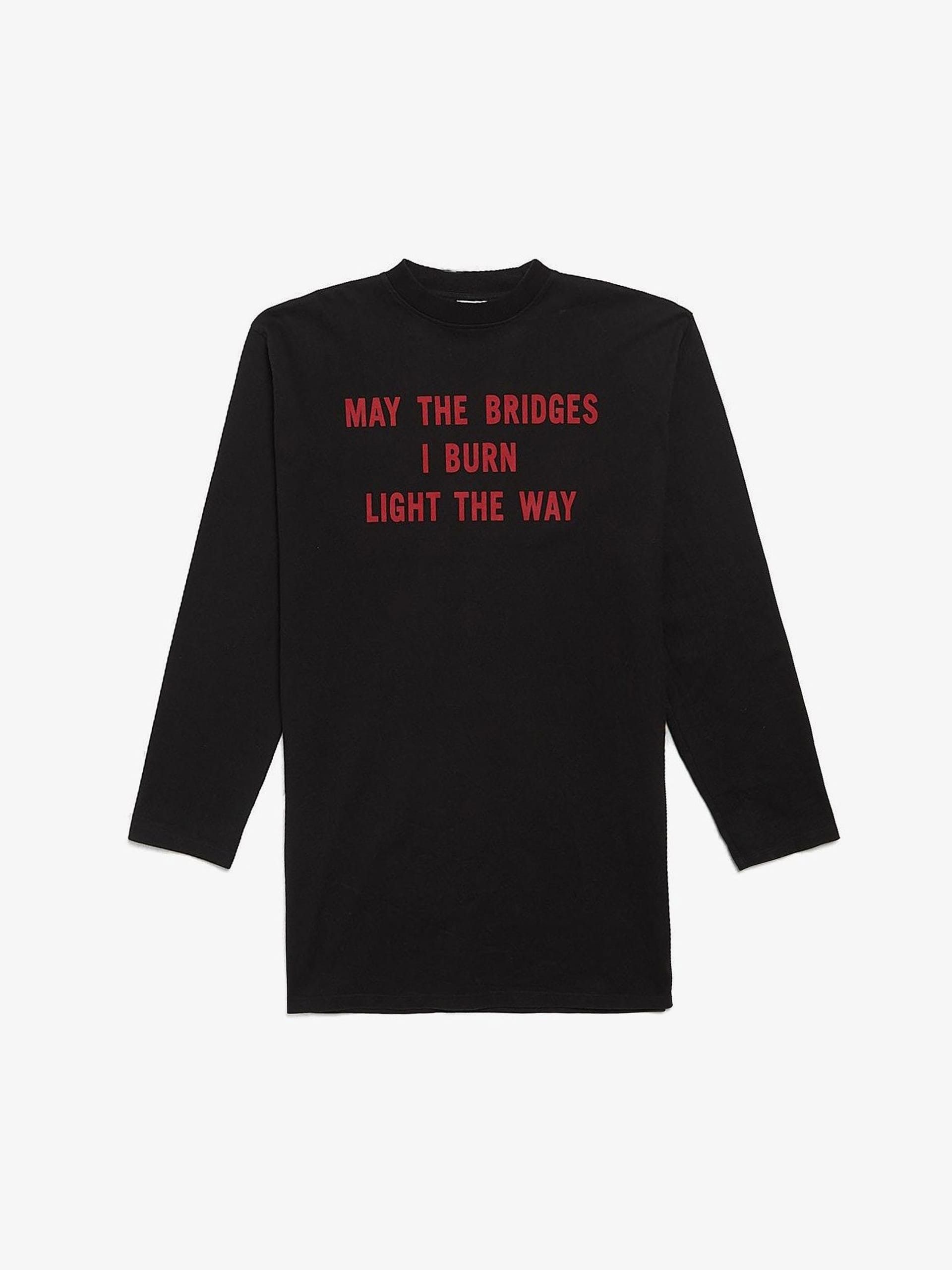 Vetements Black May The Bridges Logo Printed Cotton Longsleeve 