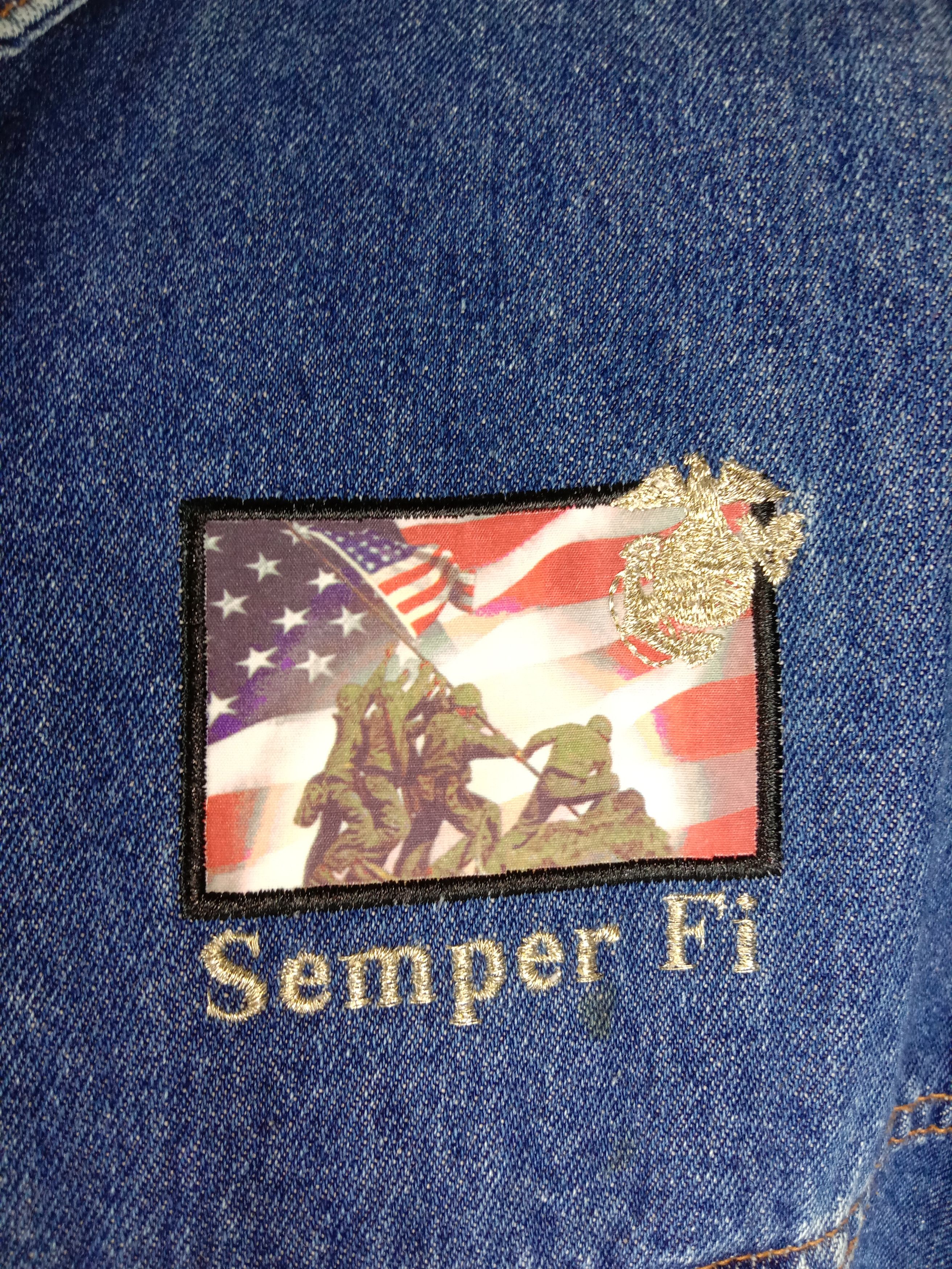 Vintage Vintage American Marine Corps Denim Jacket Size US XL / EU 56 / 4 - 8 Thumbnail