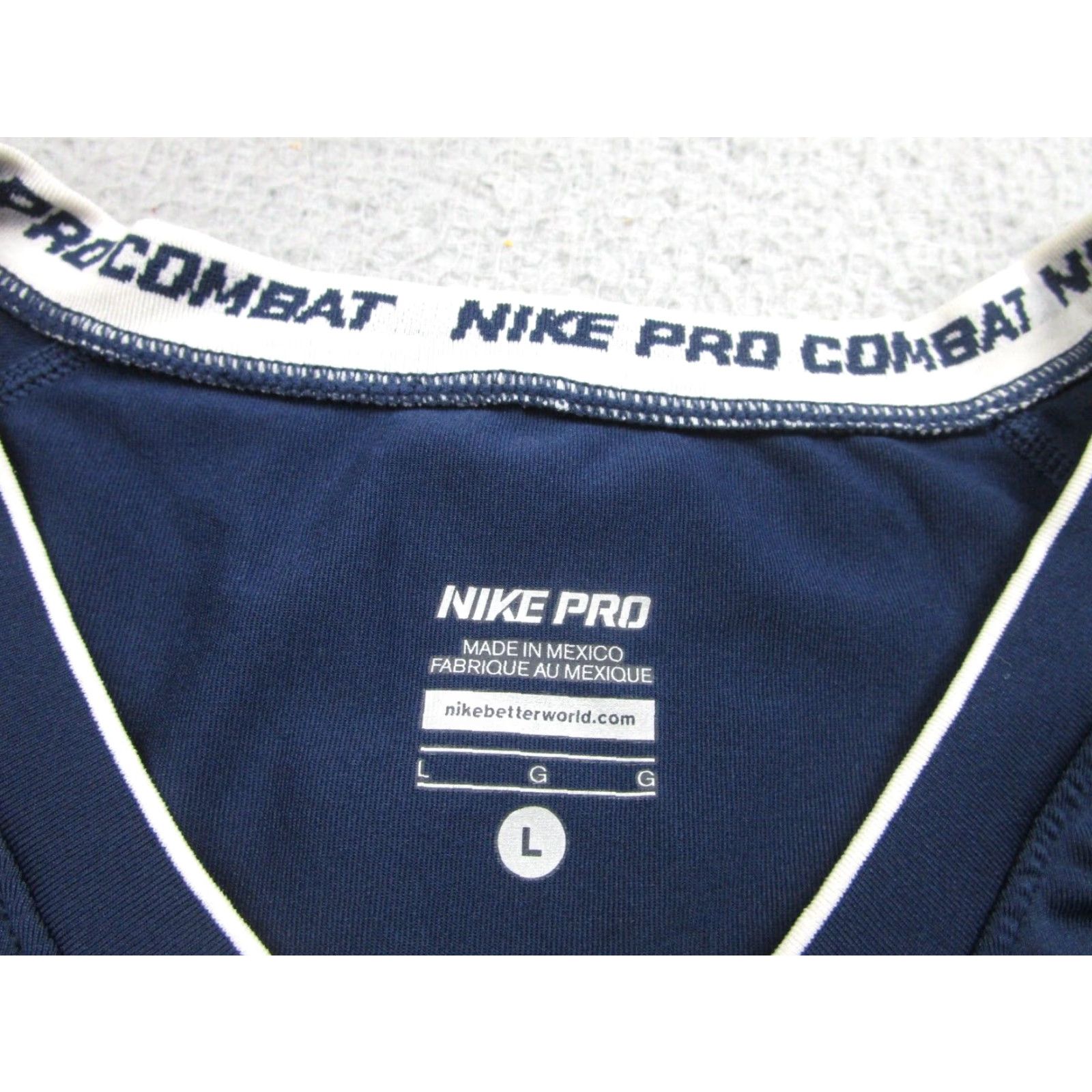 Nike St. Genevieve High School Shirt Nike Pro Combat Dri-Fit V-Neck Womens L Blue Nike Pro Combat Dri-Fit Shirt Womens L Blue Size L / US 10 / IT 46 - 5 Thumbnail