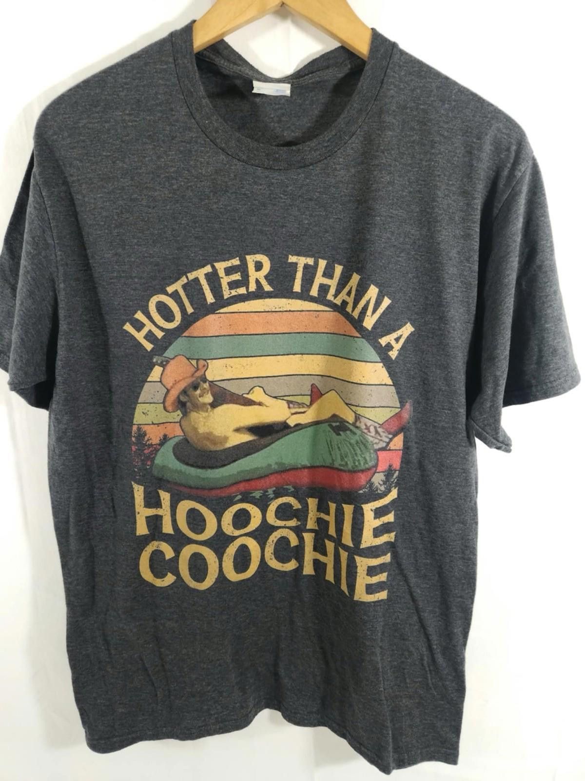Designer Port & Company Graphic T-Shirt Hotter Than a Hoochie Coochie Size ONE SIZE - 1 Thumbnail