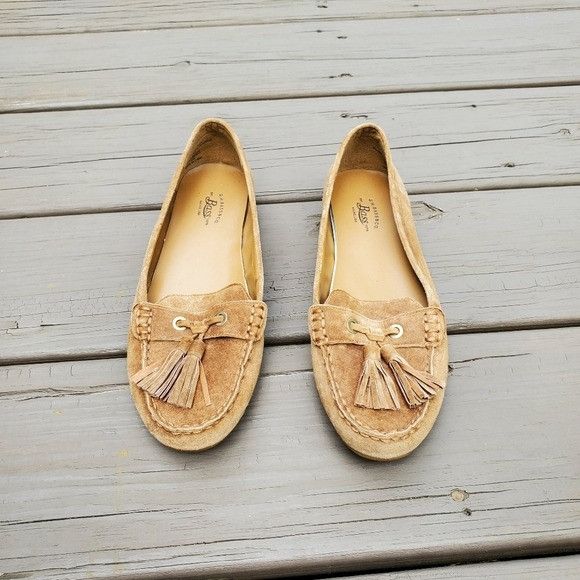 G.H. Bass & Co. GH Bass Bonnie Tan Honey Suede Leather Tassel Penny Loafers Size US 6.5 / IT 36.5 - 2 Thumbnail