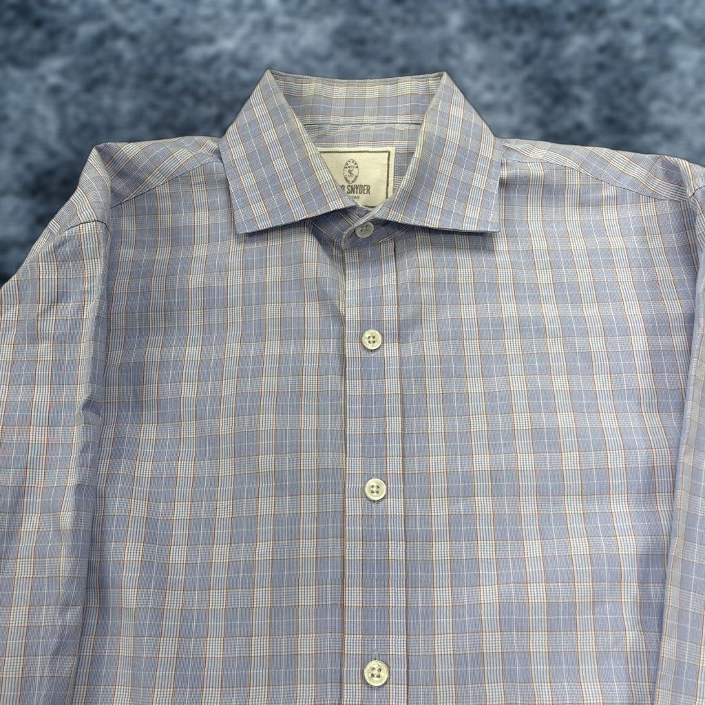 Todd Snyder Todd Snyder Shirt Mens 15.5 34/35 Blue Plaid Cotton Long Sleeve Dress Shirt Size 42R - 1 Thumbnail